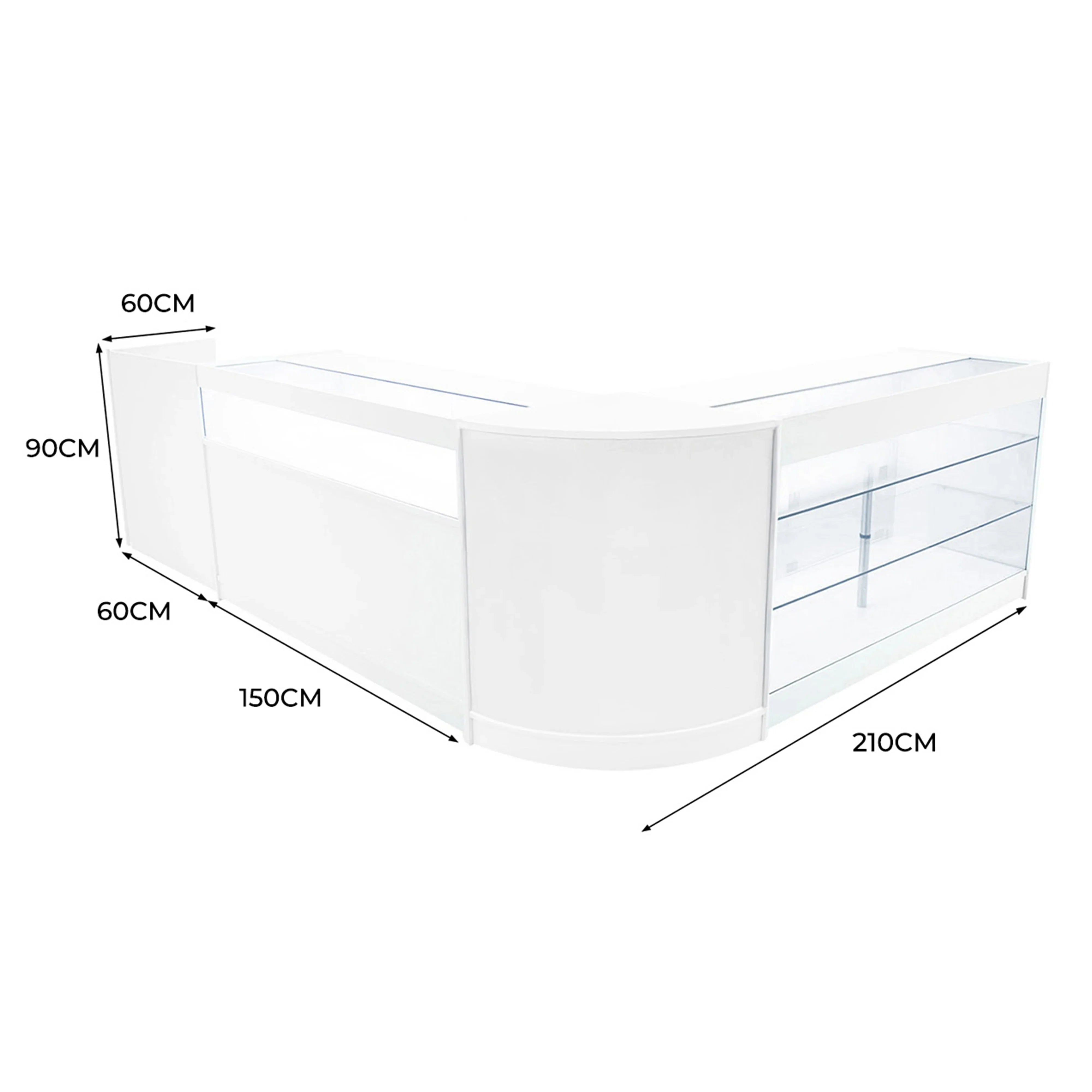Polaris LED Shop Counter Set K1500, B1500, TB60 & CM60 - White