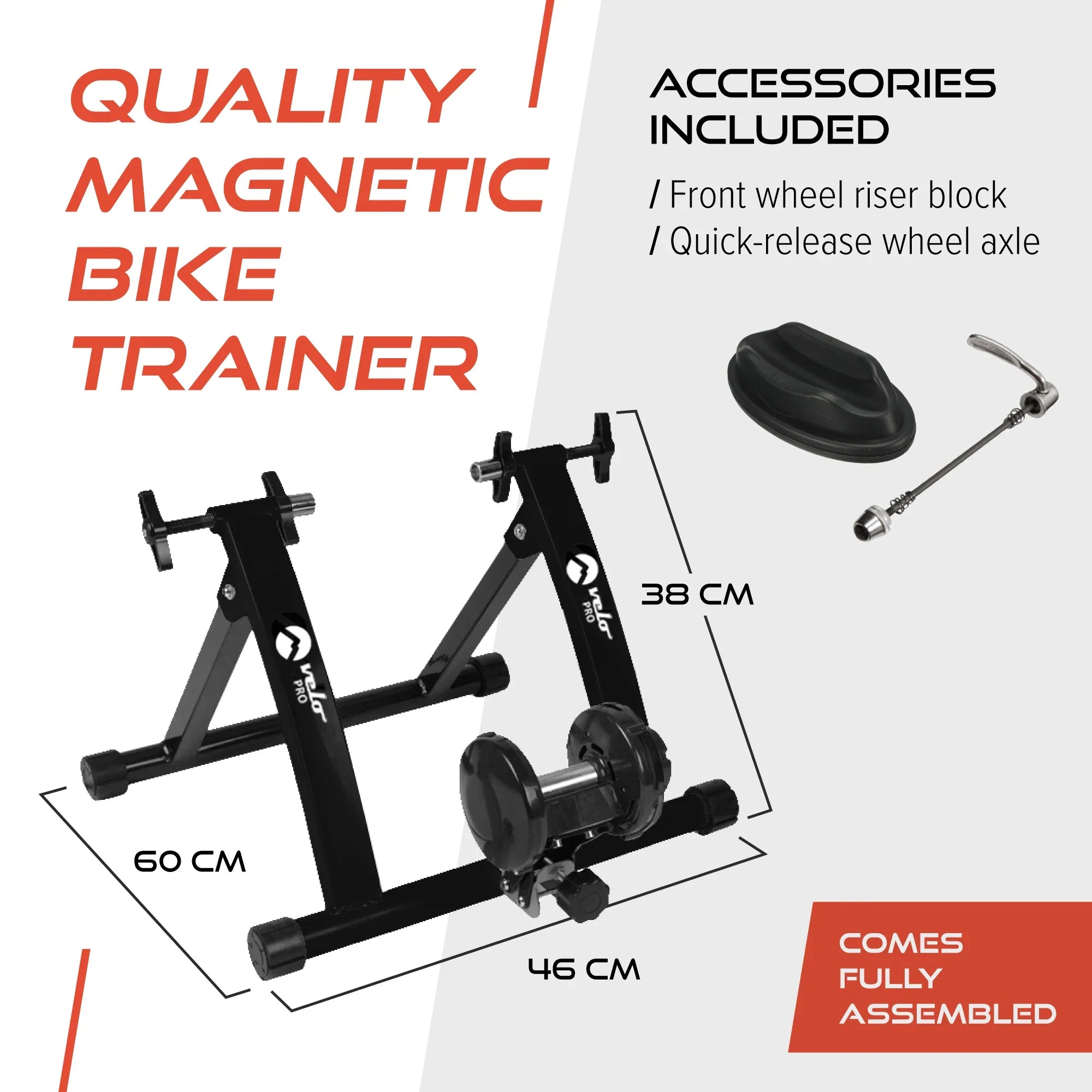 Velo Pro Red Magnetic Turbo Trainer with Mat