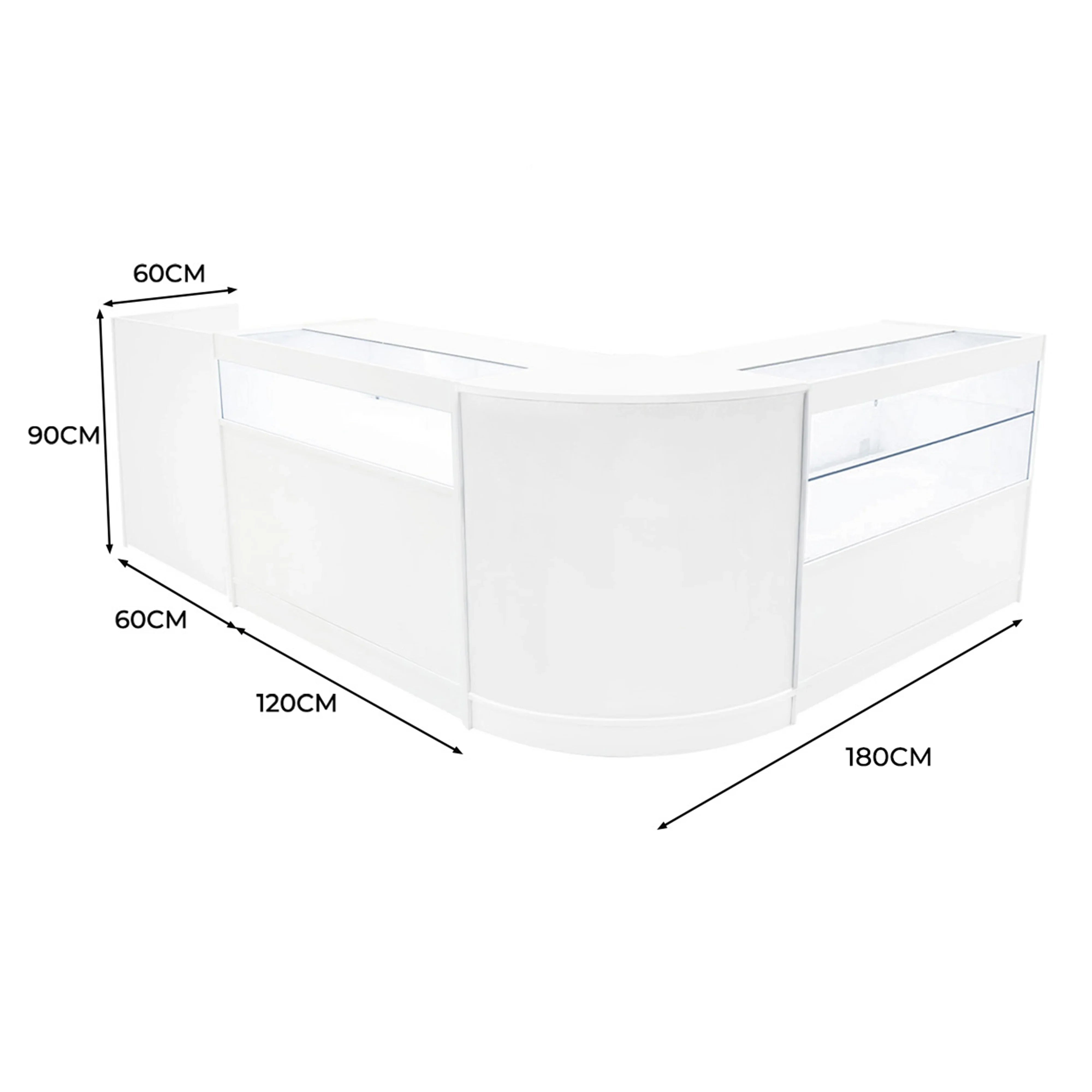 Gravity LED Shop Counter Set B1200, C1200, TB60 &  & CM60 - White