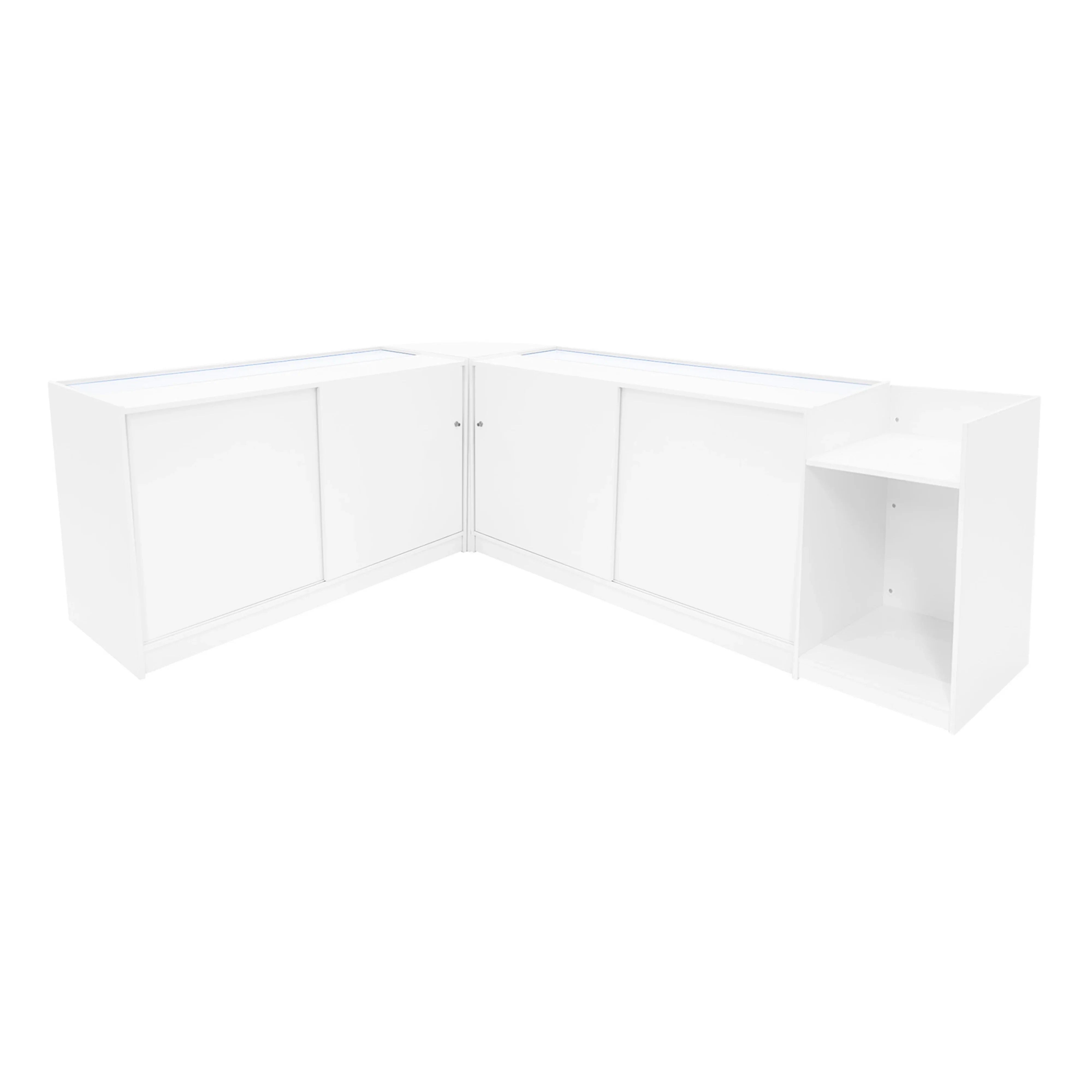 Luna LED Shop Counter Set CM60, TB60 & 2 x B1500 - White