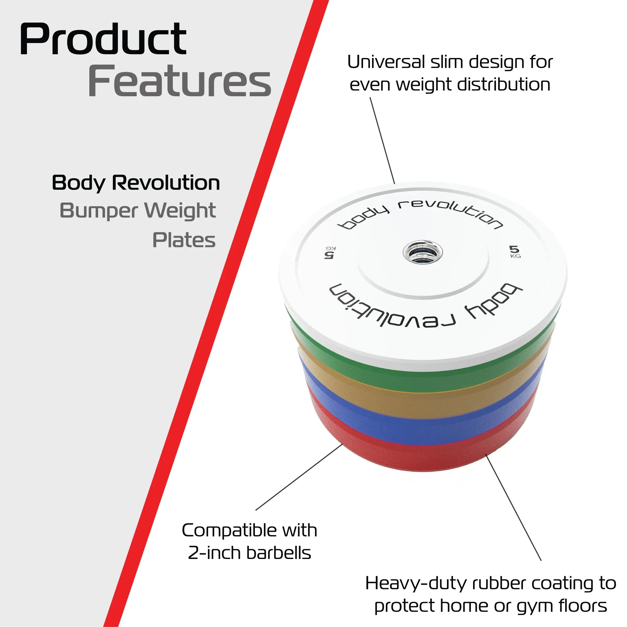Body Revolution 60kg Bundle Olympic Coloured Bumper Plates