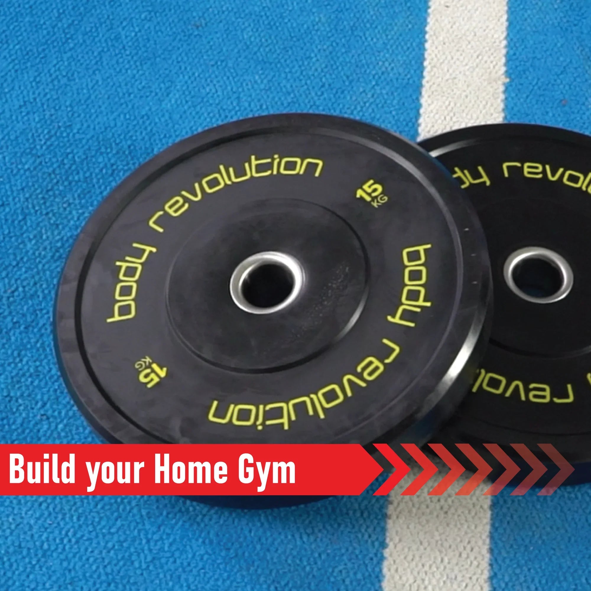 Body Revolution Olympic Black Bumper Plate 60kg Bundle