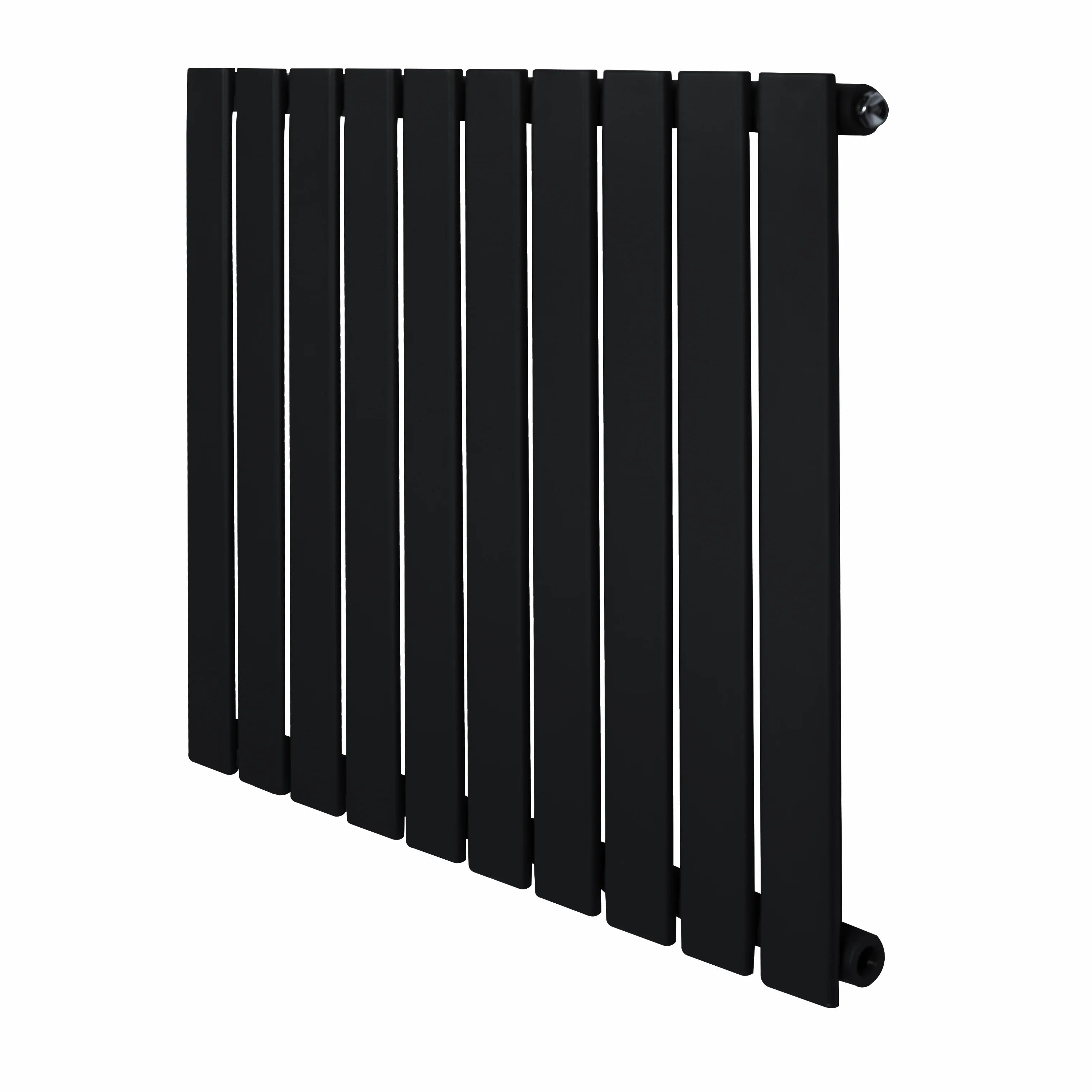 Flat Single Column Radiator - 600 x 700mm - Black