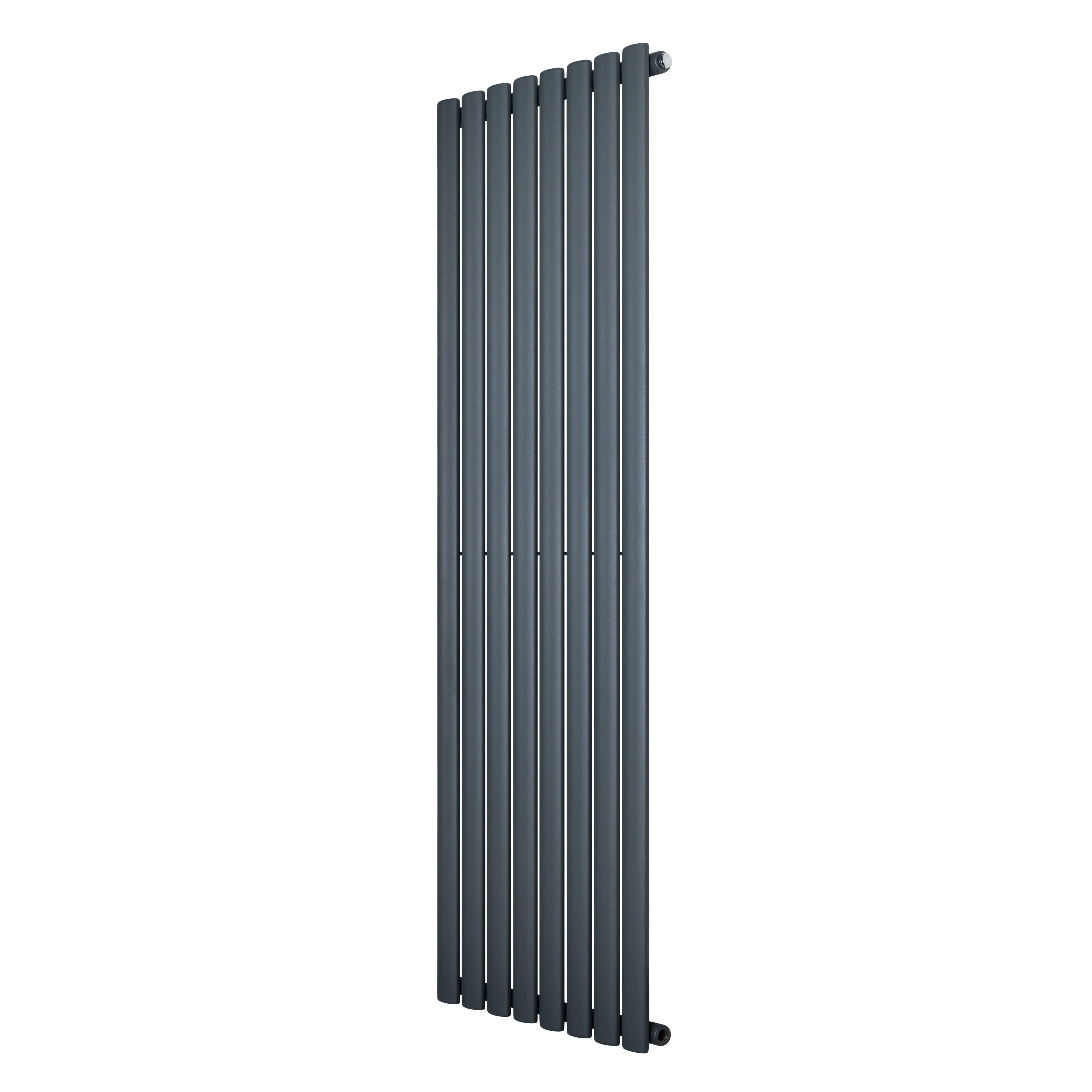 Oval Single Column Radiator - 1600 x 480mm - Anthracite Grey