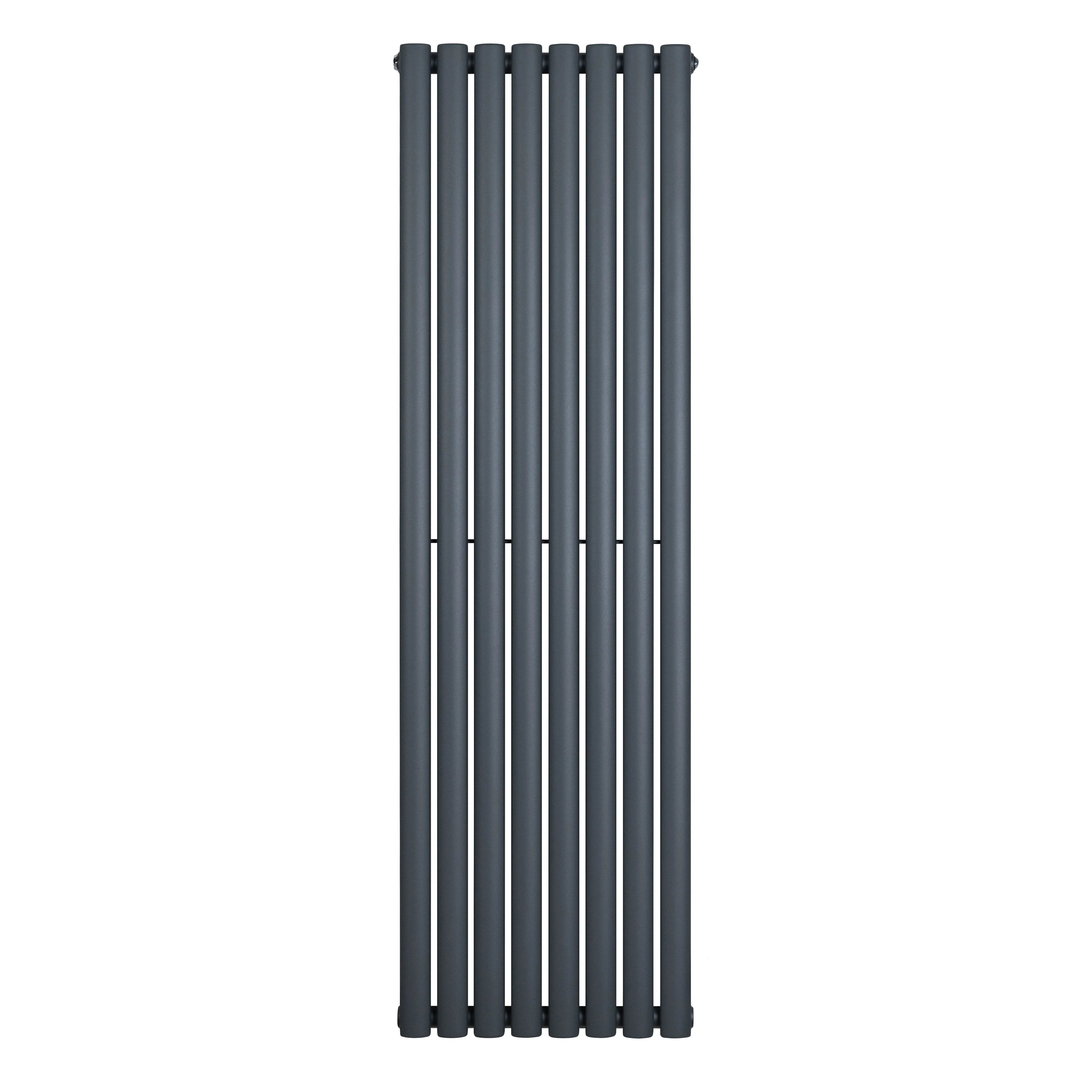 Oval Single Column Radiator - 1600 x 480mm - Anthracite Grey