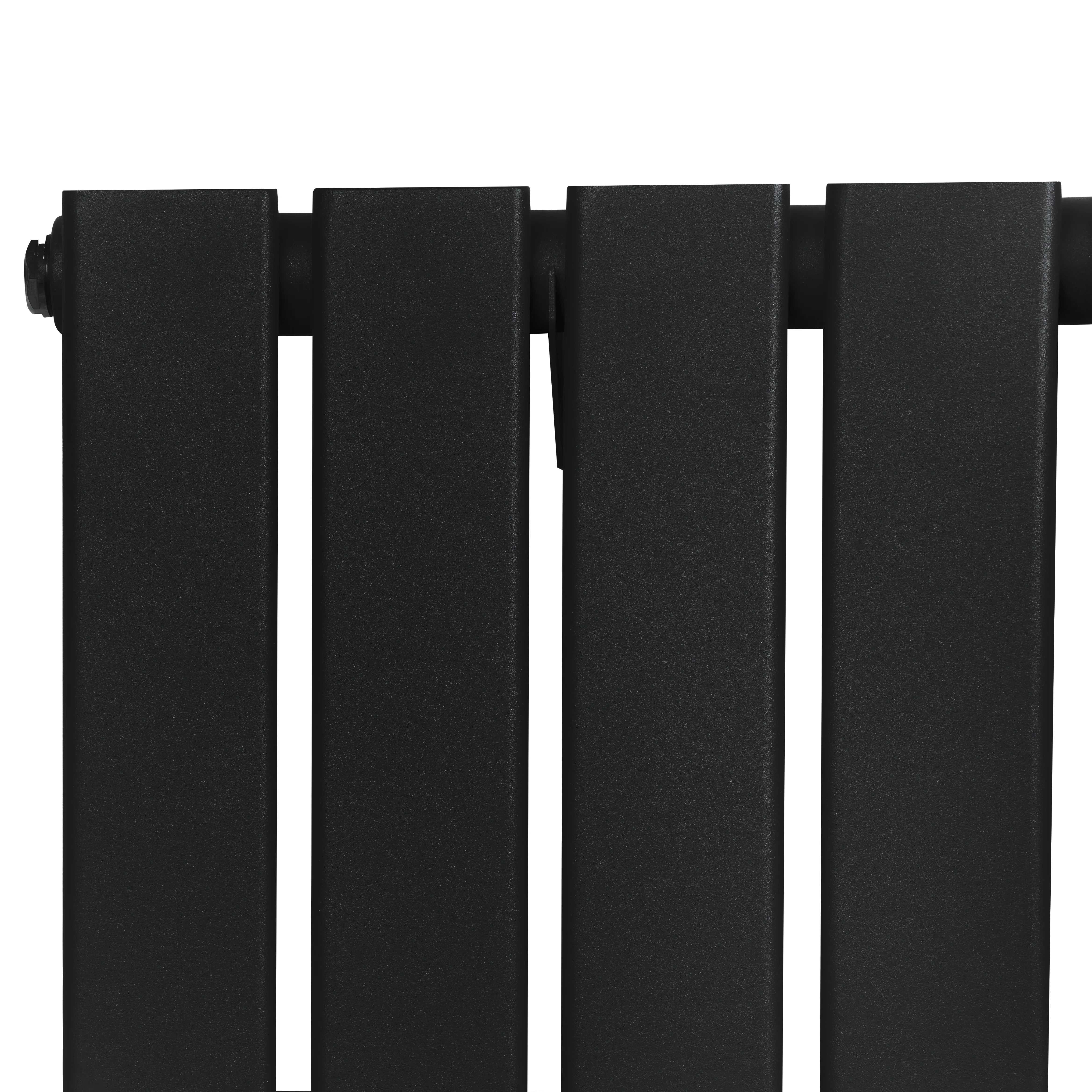 Flat Single Column Radiator - 600 x 910mm - Black