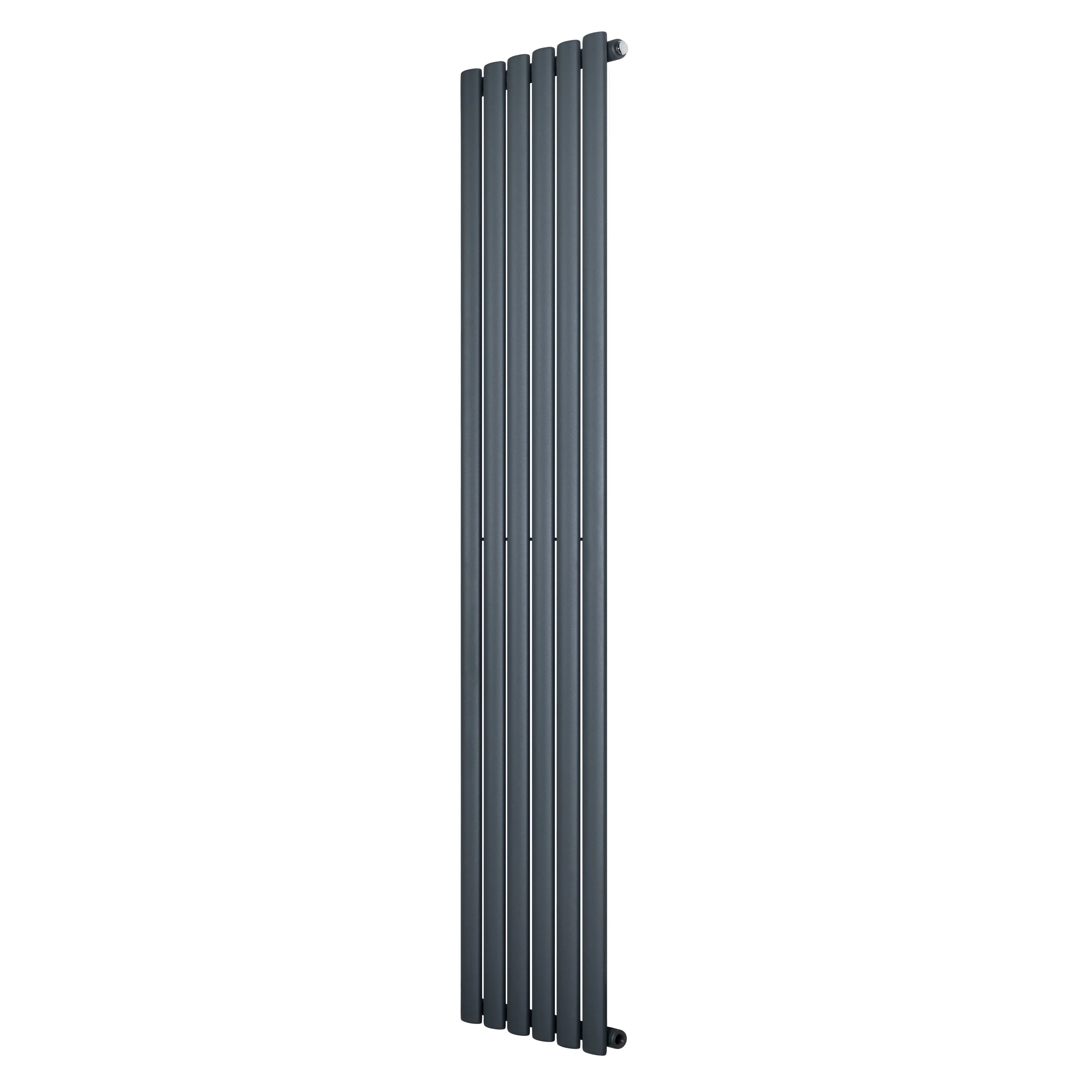 Oval Single Column Radiator - 1800 x 360mm - Anthracite Grey