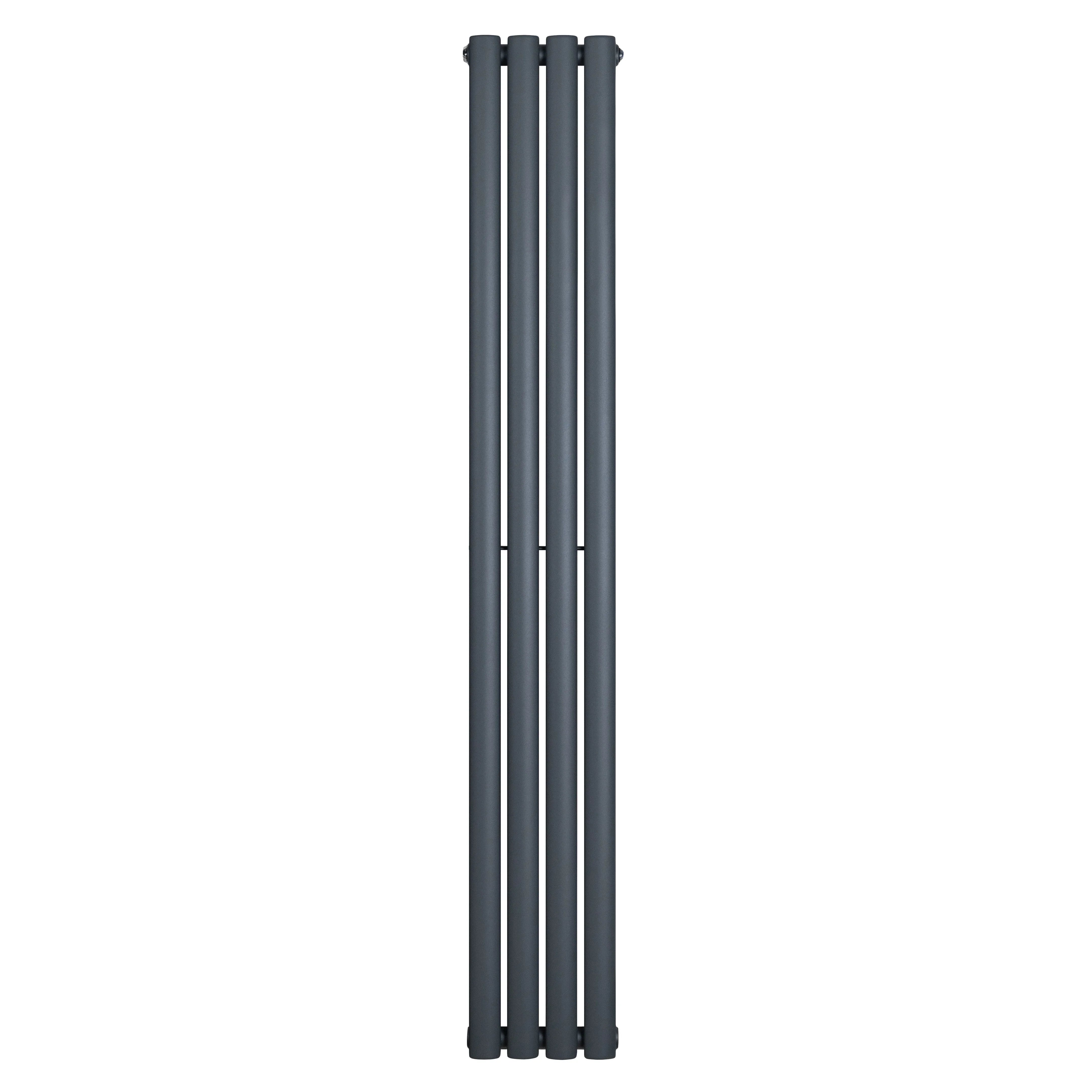 Oval Single Column Radiator - 1600 x 240mm - Anthracite Grey