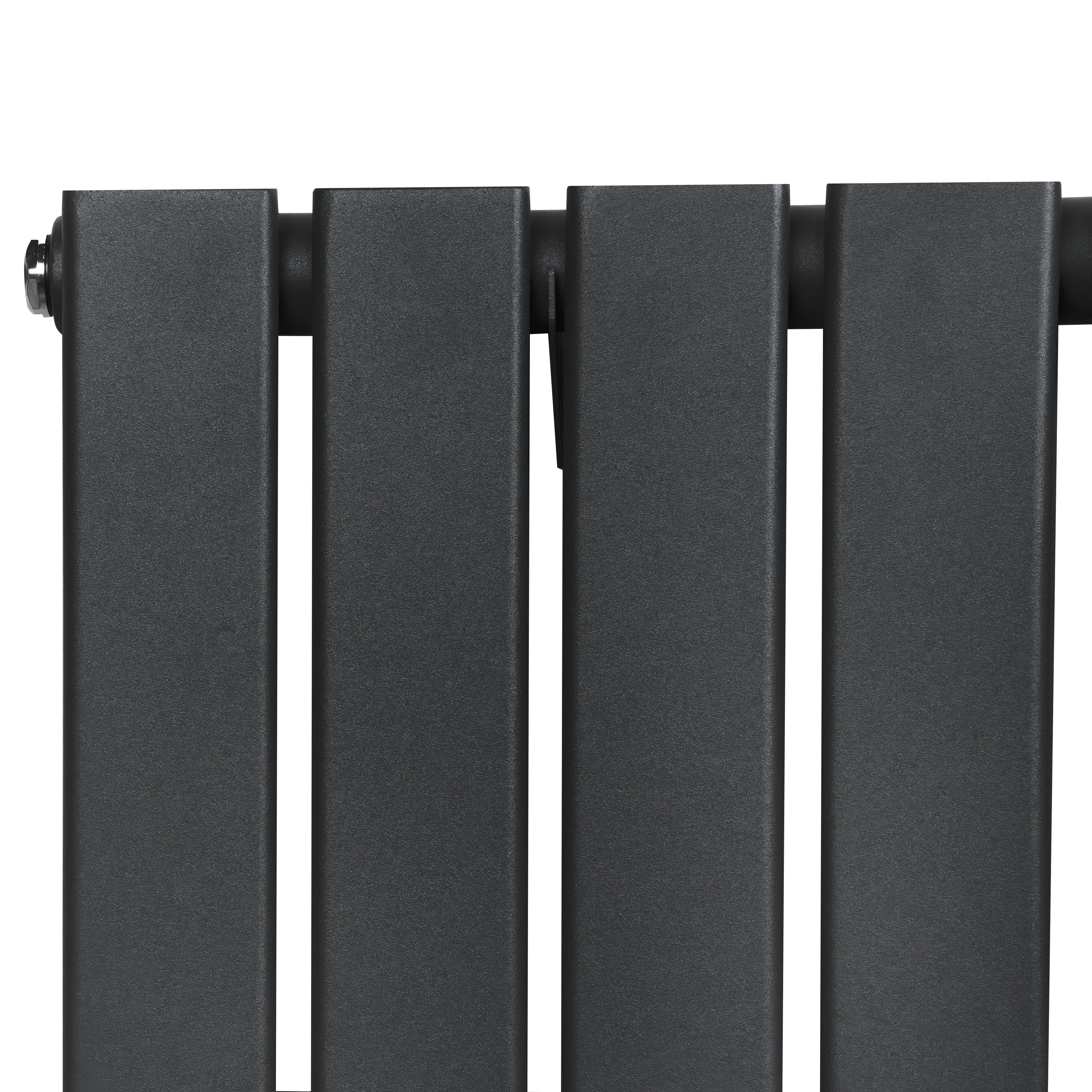 Flat Single Column Radiator - 1800 x 420mm - Anthracite Grey
