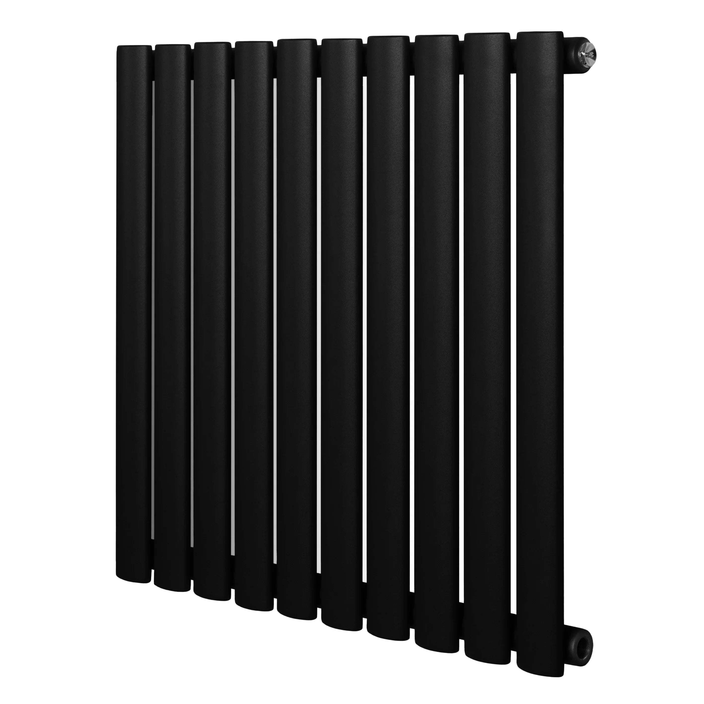 Oval Single Column Radiator - 600 x 600mm - Black