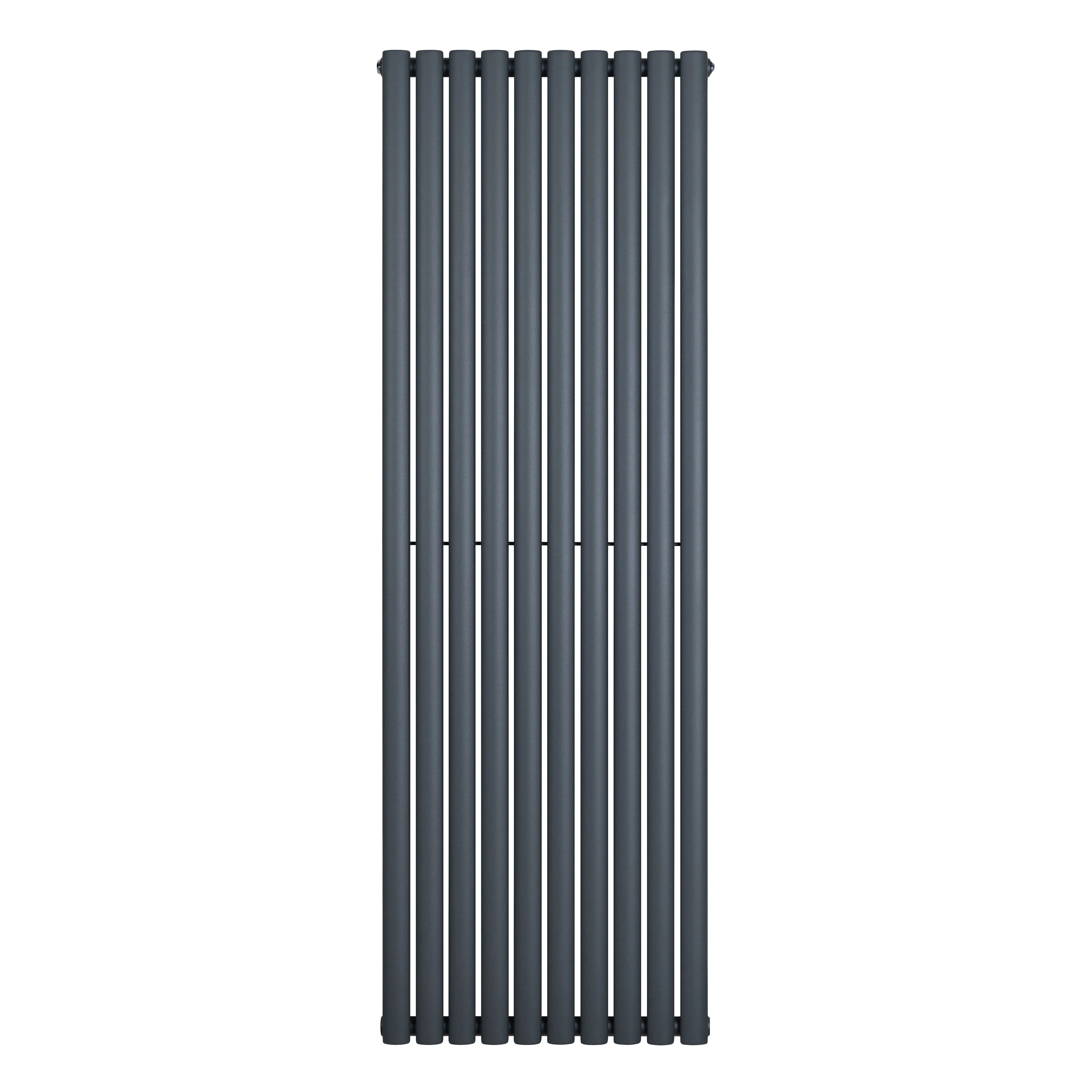 Oval Single Column Radiator - 1800 x 600mm - Anthracite Grey