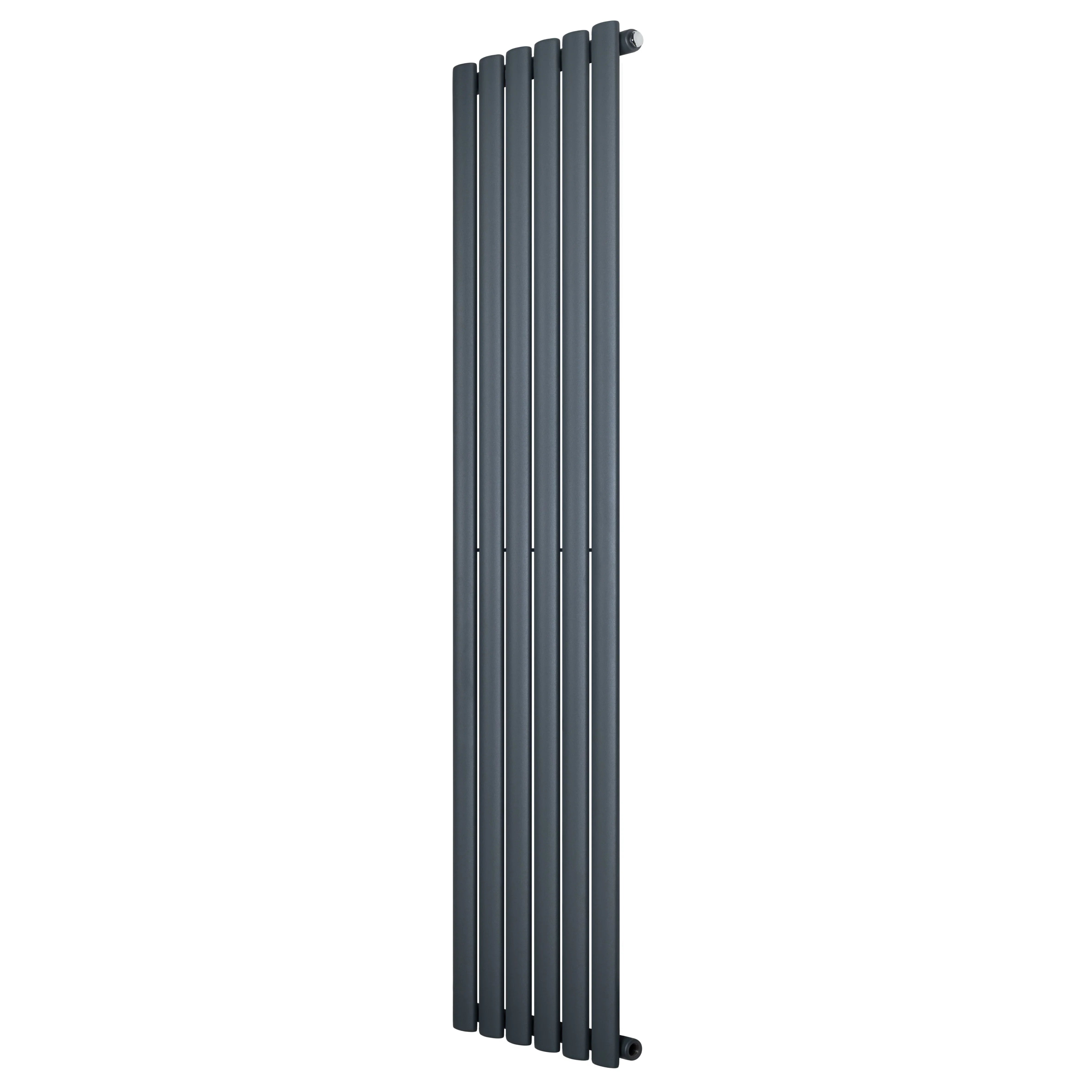Oval Single Column Radiator - 1600 x 360mm - Anthracite Grey