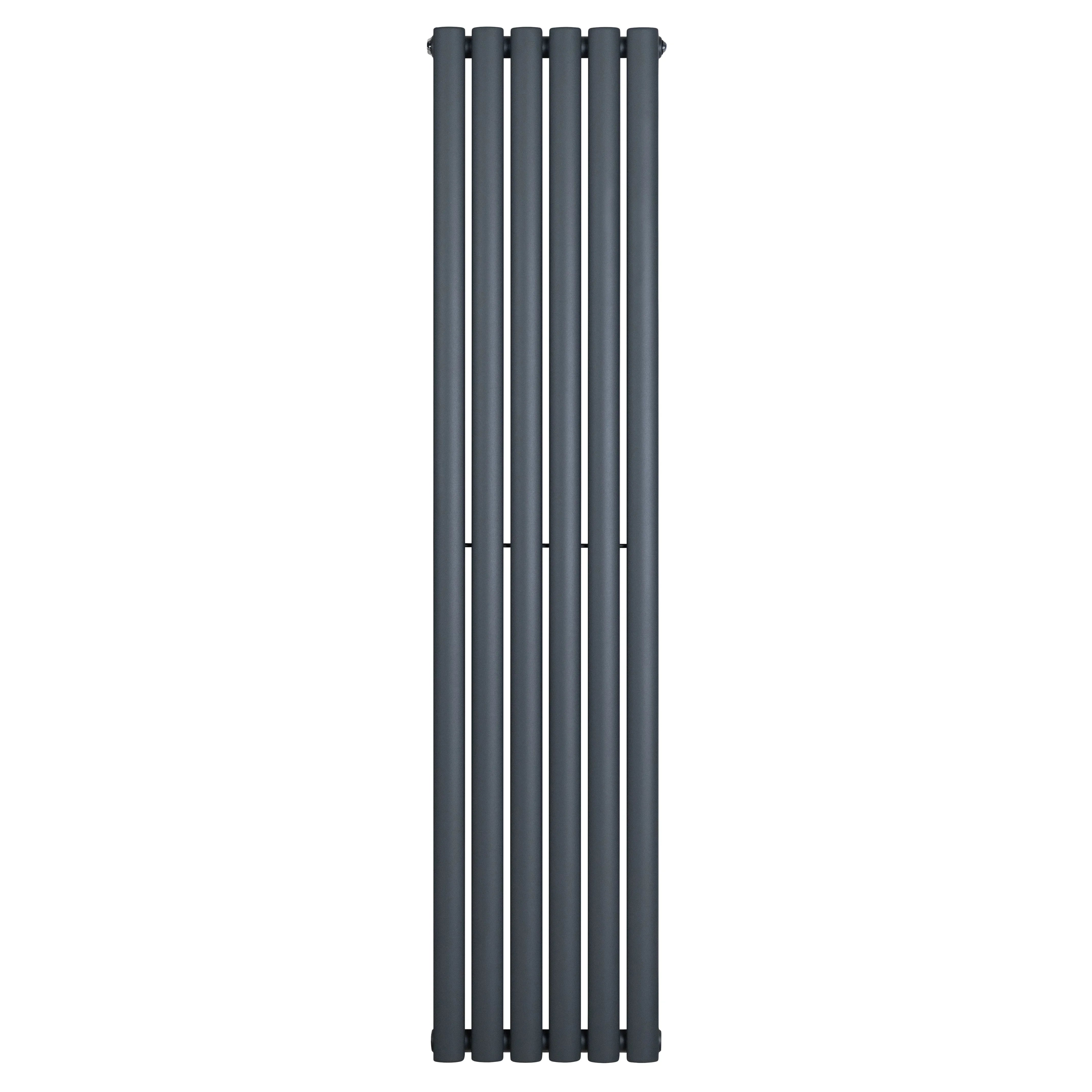 Oval Single Column Radiator - 1600 x 360mm - Anthracite Grey