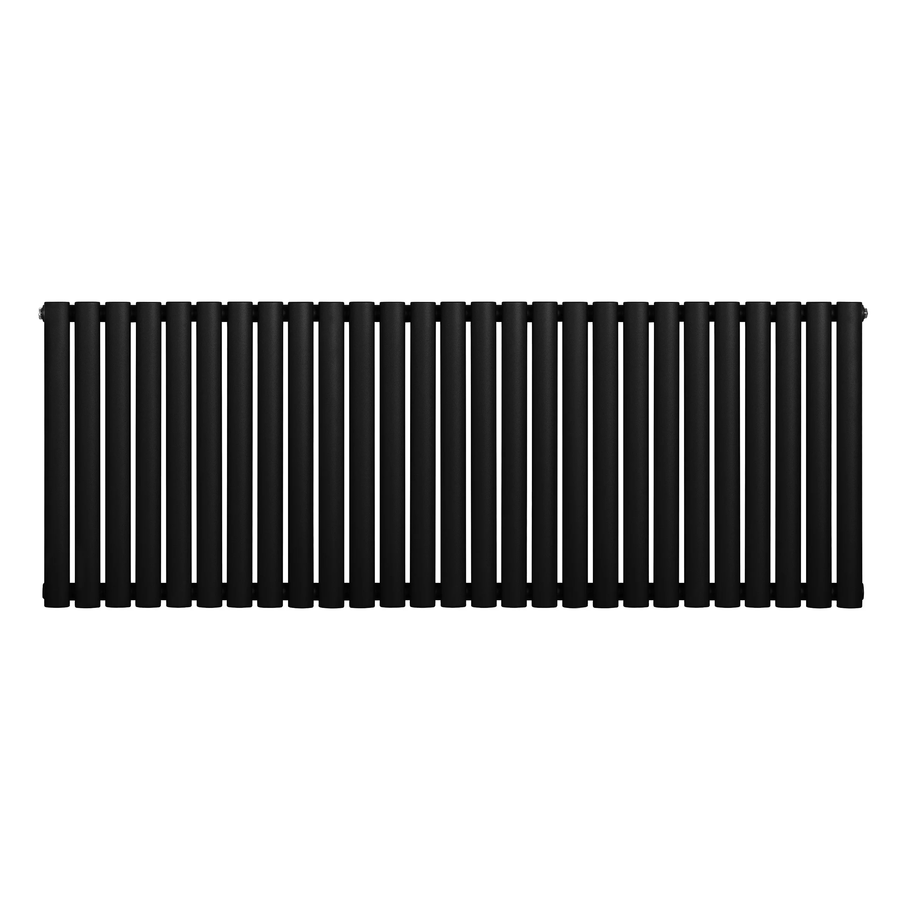 Oval Single Column Radiator - 600 x 1620mm - Black