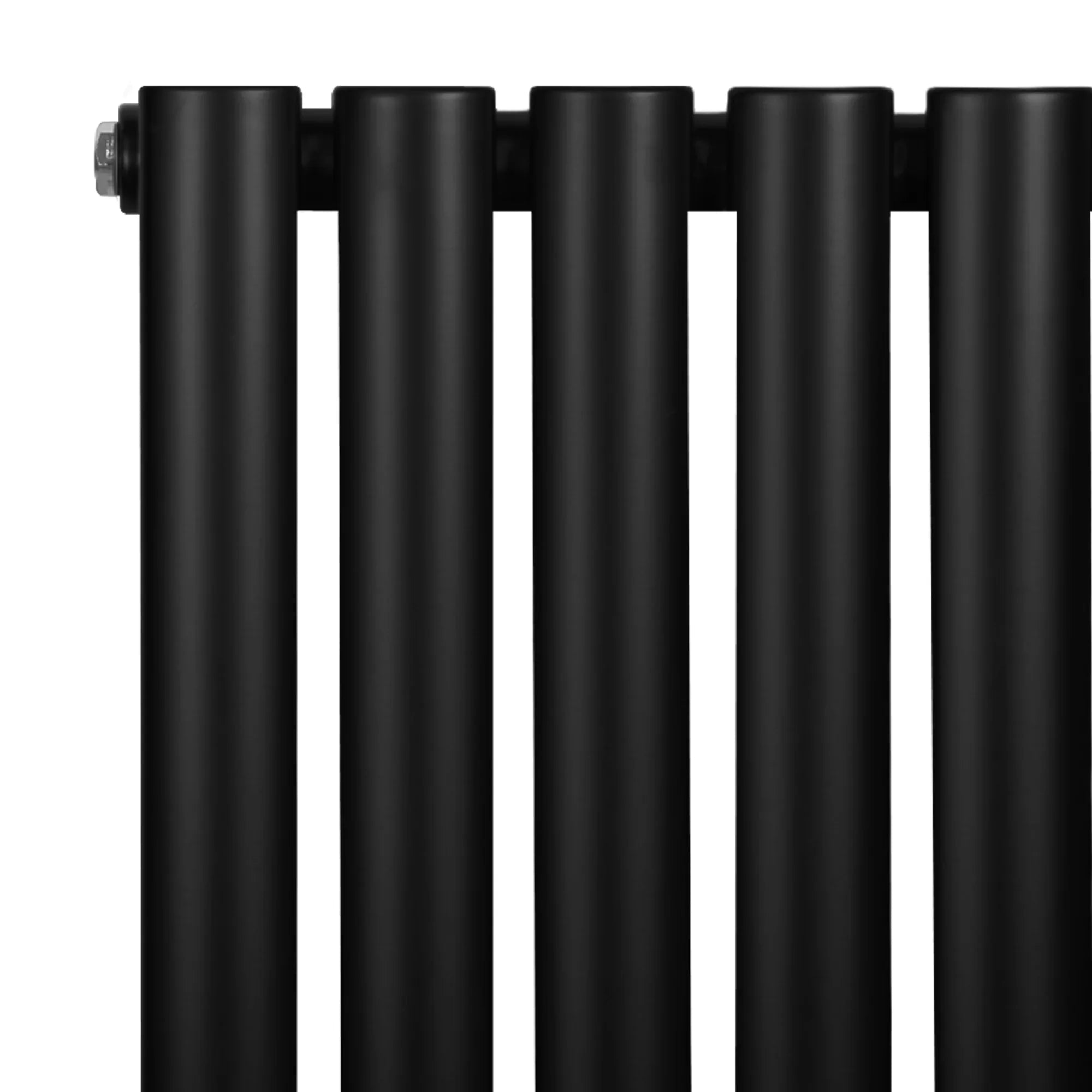 Oval Single Column Radiator - 600 x 1620mm - Black