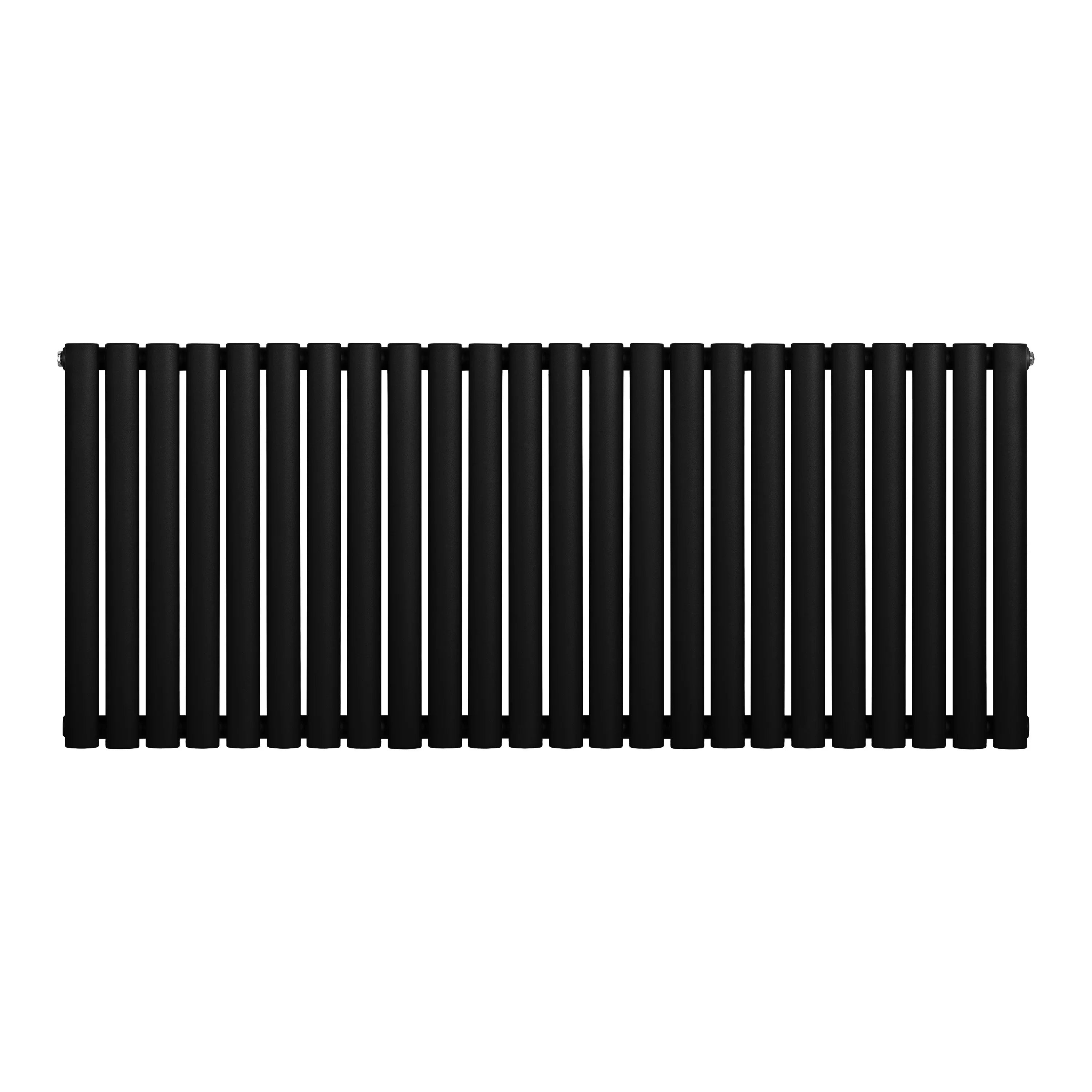 Oval Single Column Radiator - 600 x 1440mm - Black