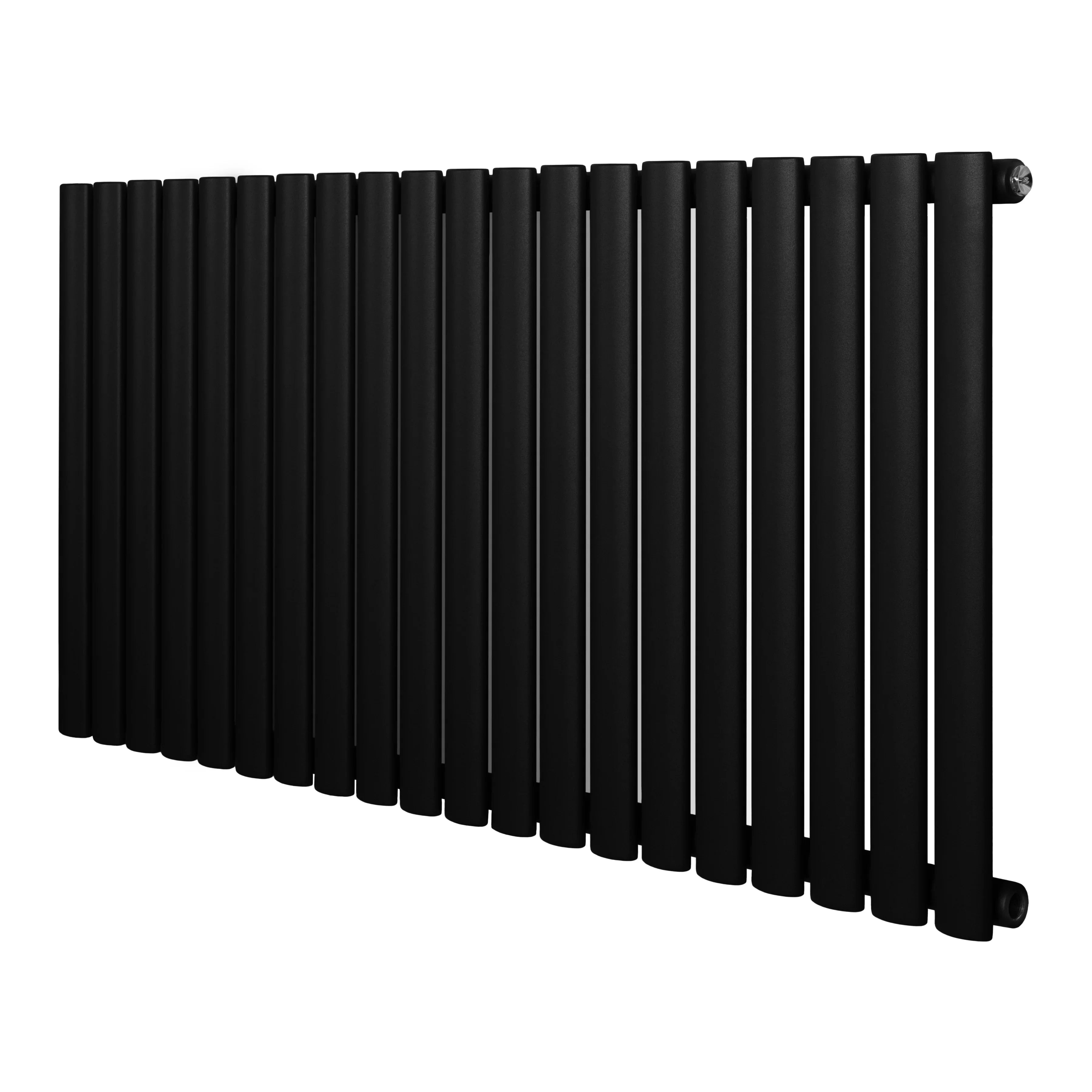 Oval Single Column Radiator - 600 x 1200mm - Black