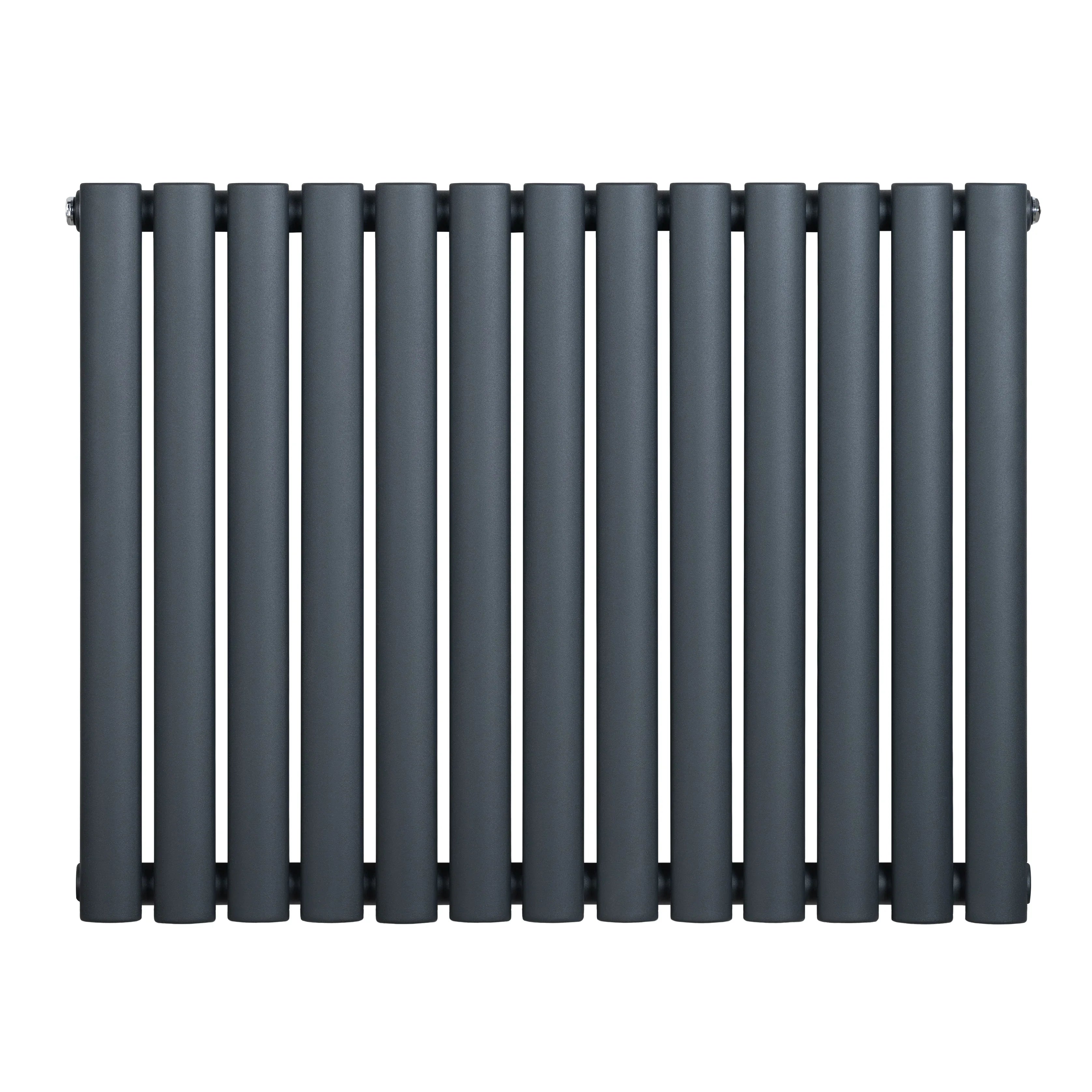 Oval Single Column Radiator - 600 x 780mm - Anthracite Grey