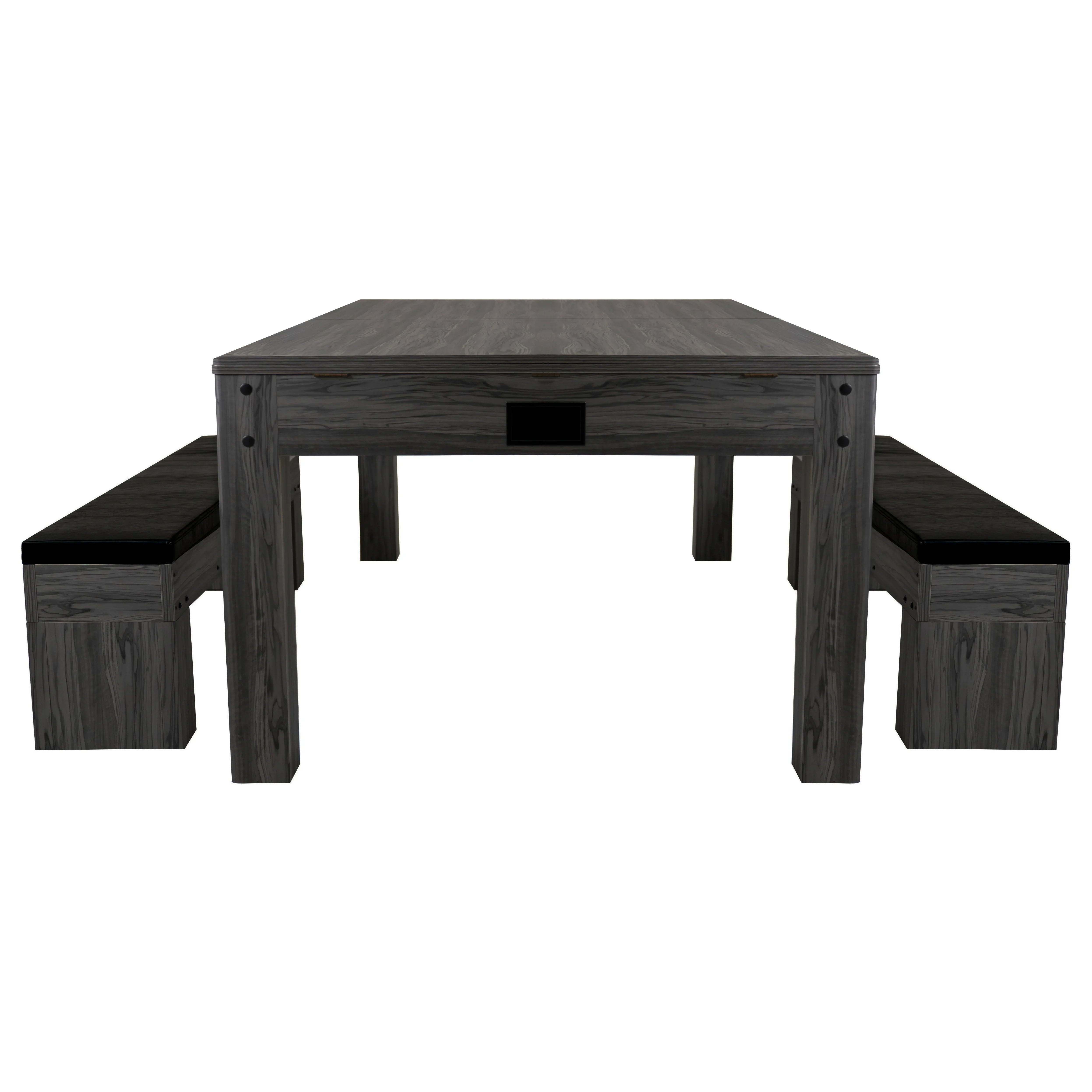 7-In-1 Games Table & Storage Benches x 2 - Grey