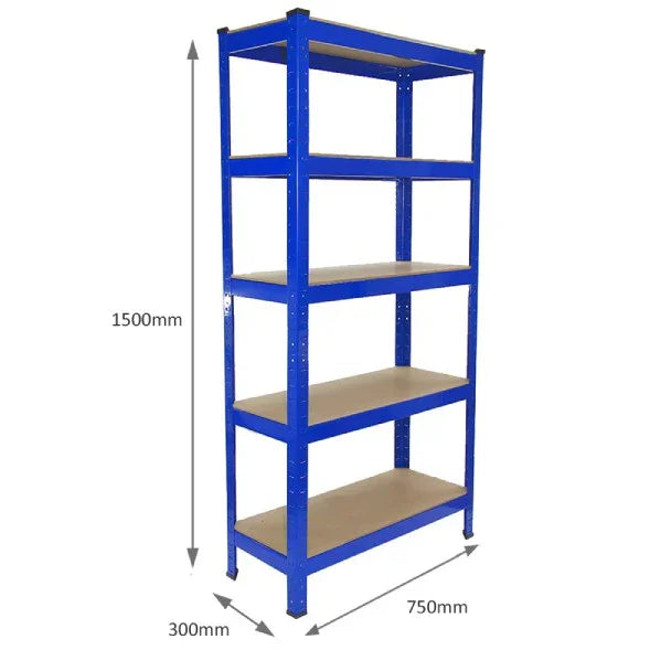 2 x T-RAX Blue Metal Racking Units 75cm x 150cm x 30cm