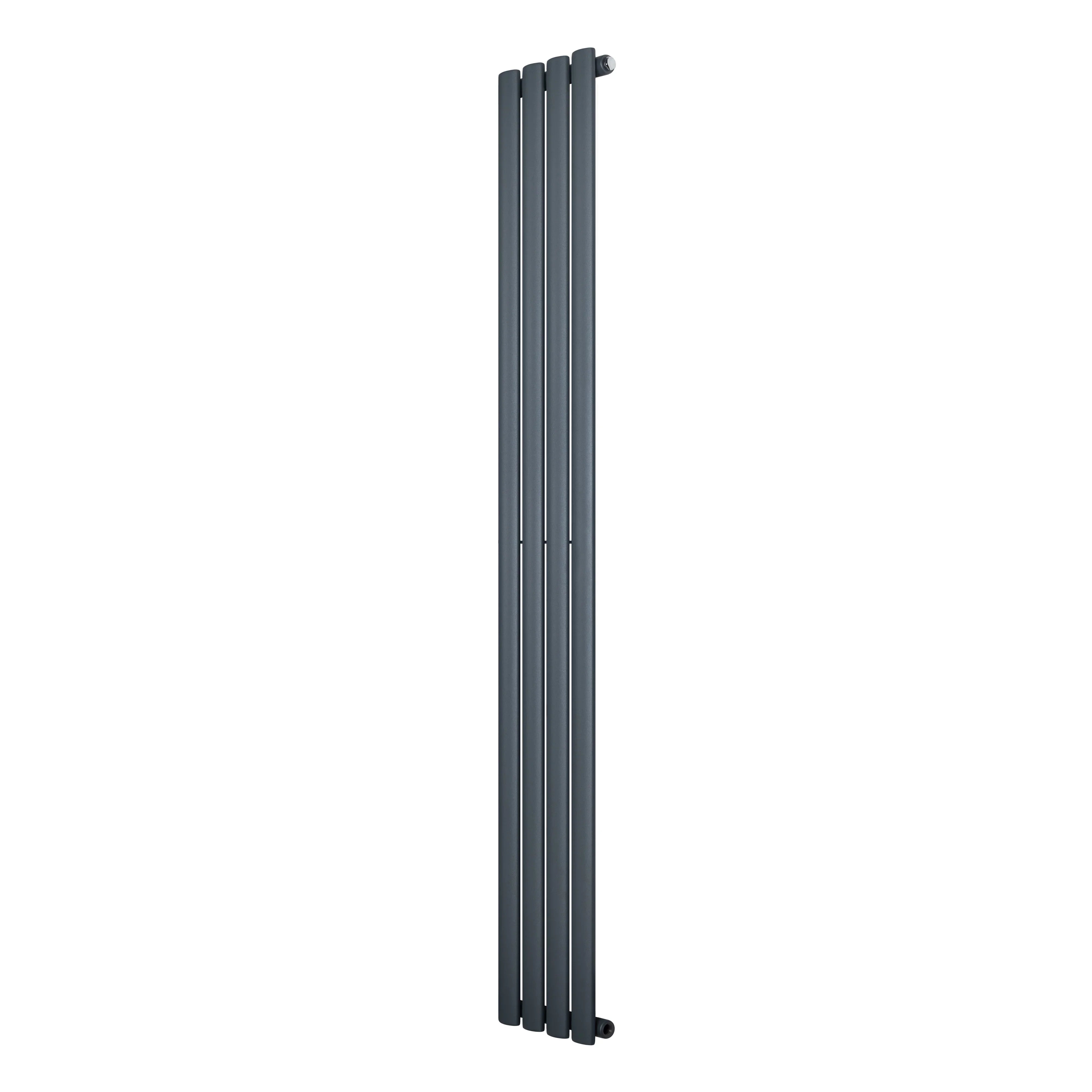 Oval Single Column Radiator - 1800 x 240mm - Anthracite Grey
