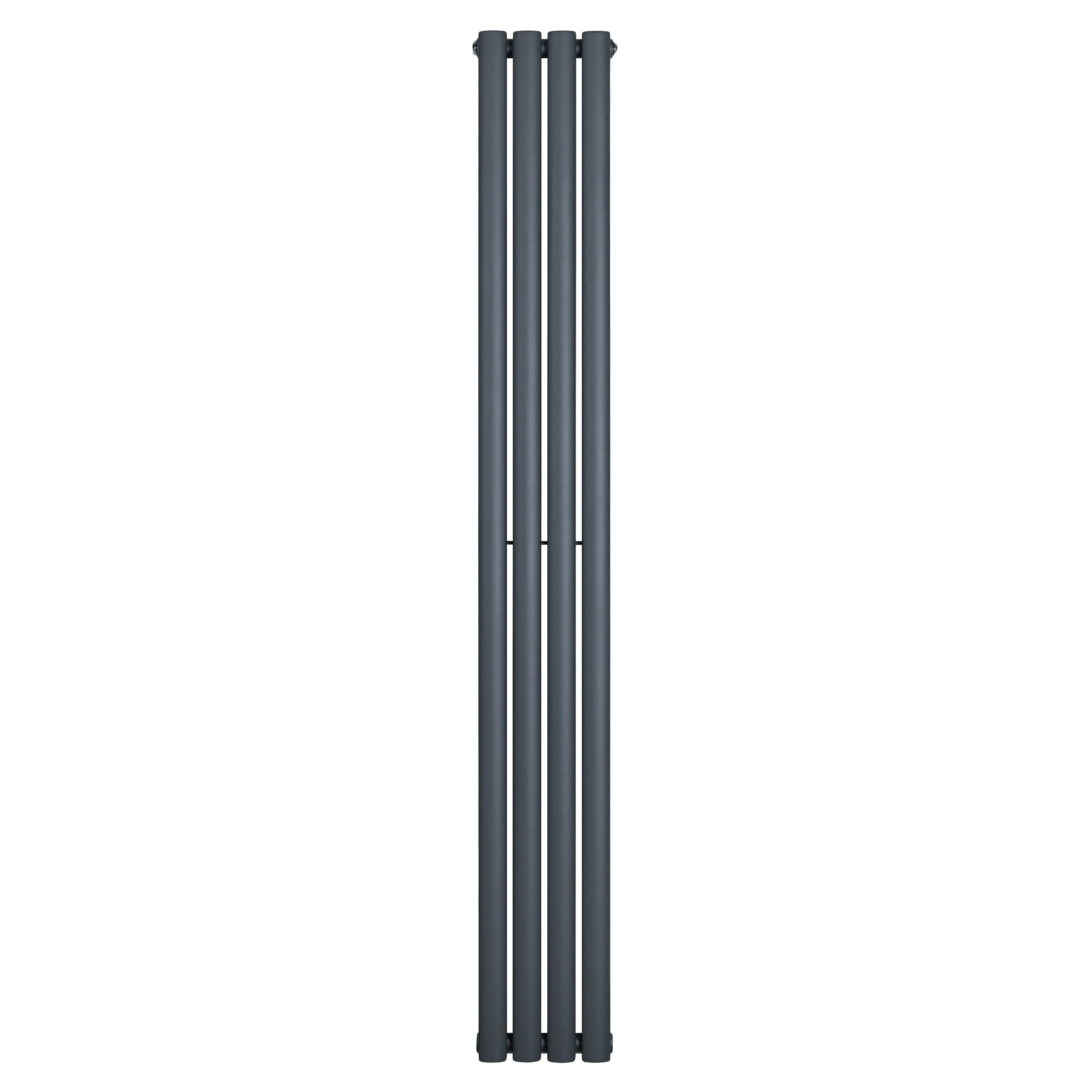 Oval Single Column Radiator - 1800 x 240mm - Anthracite Grey