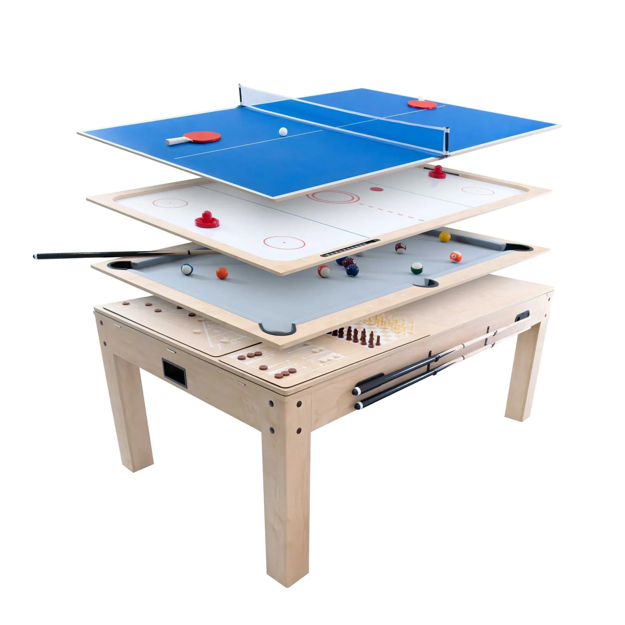 7-In-1 Games Table - Oak