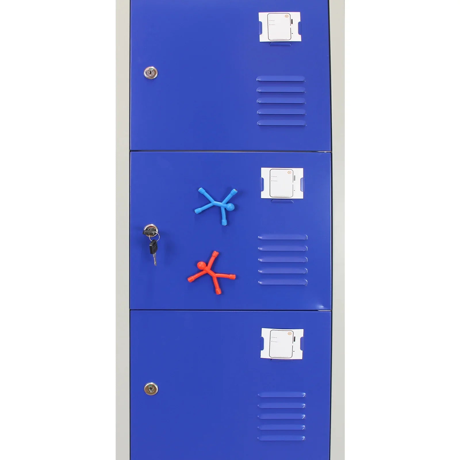 Metal Storage Lockers - Six Doors, Flatpacked, Blue