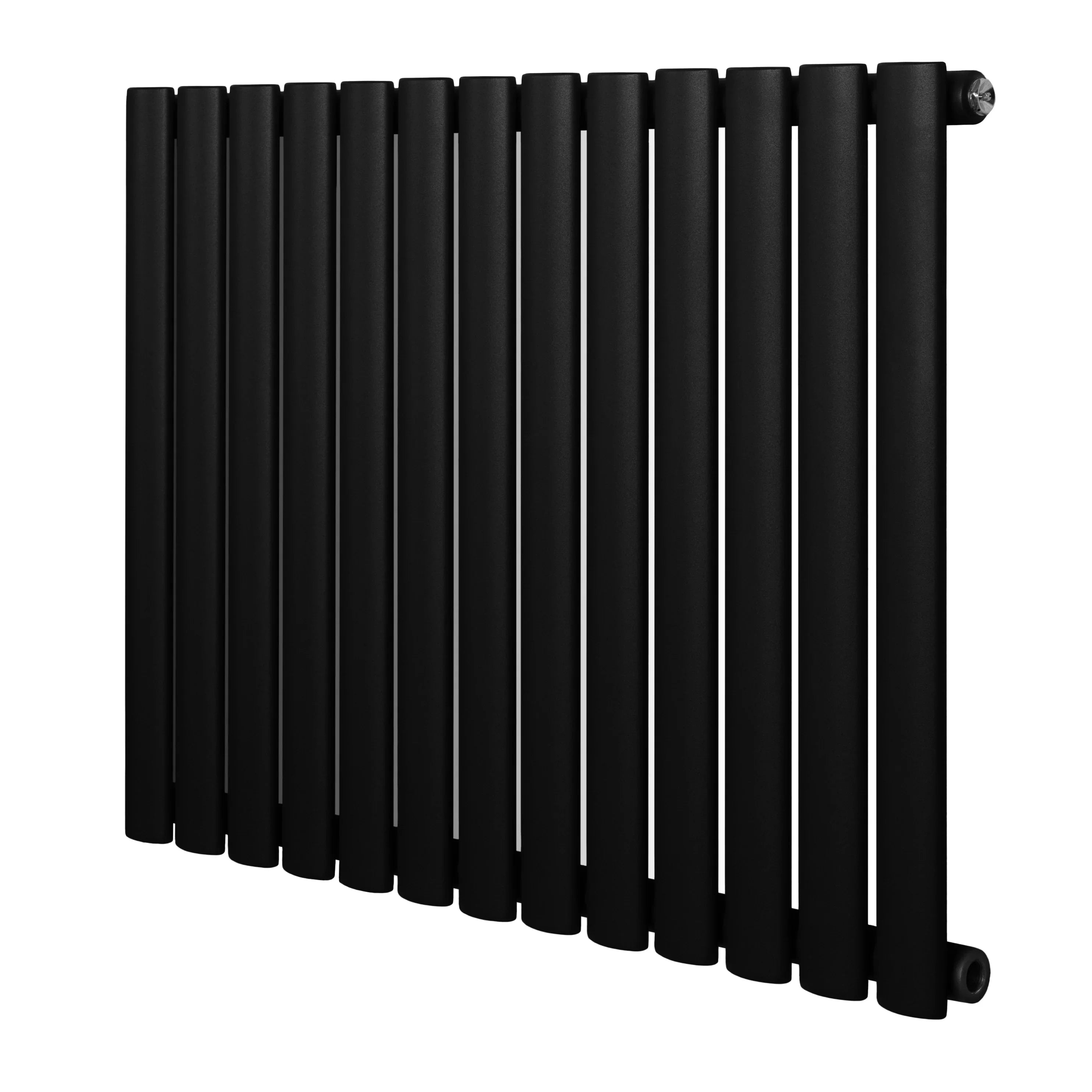 Oval Single Column Radiator - 600 x 780mm - Black