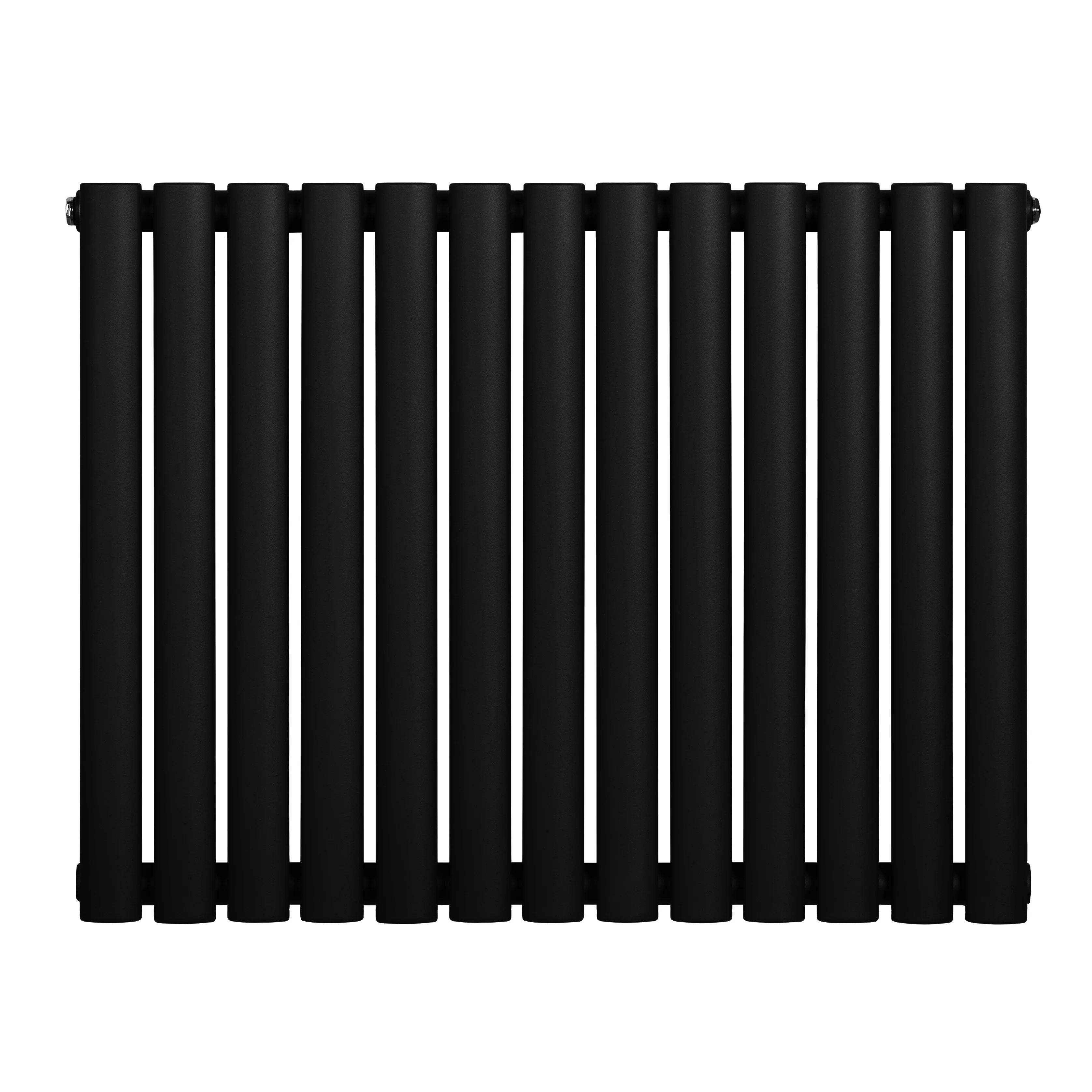 Oval Single Column Radiator - 600 x 780mm - Black