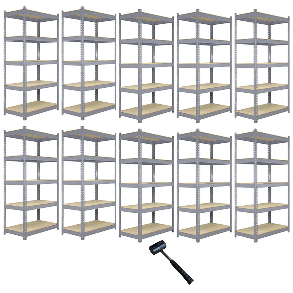 10 x Q-Rax Grey Metal Racking Units 120 x 50 x 180cm