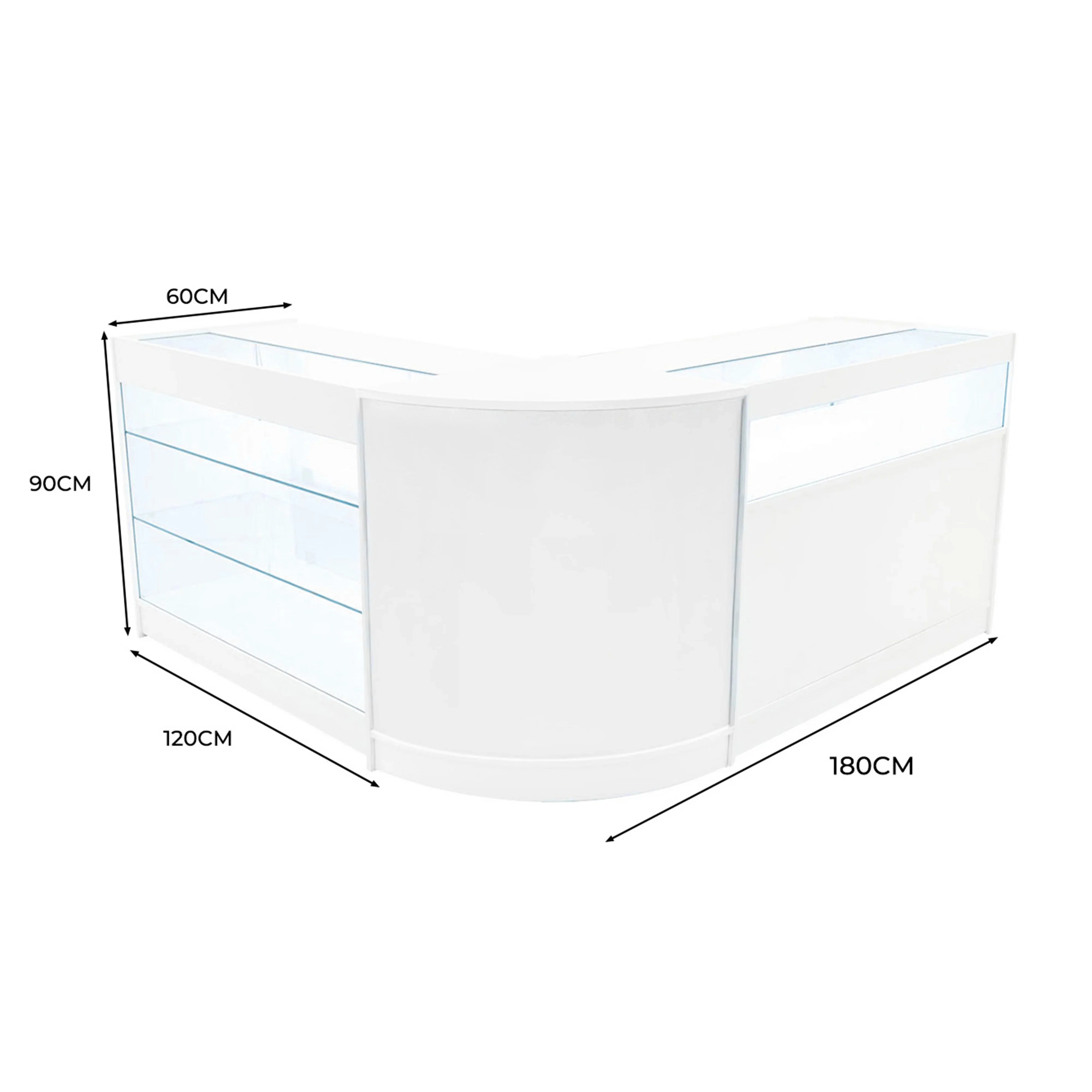 Triton LED Shop Counter Set K1200, B1200 & CM60 - White