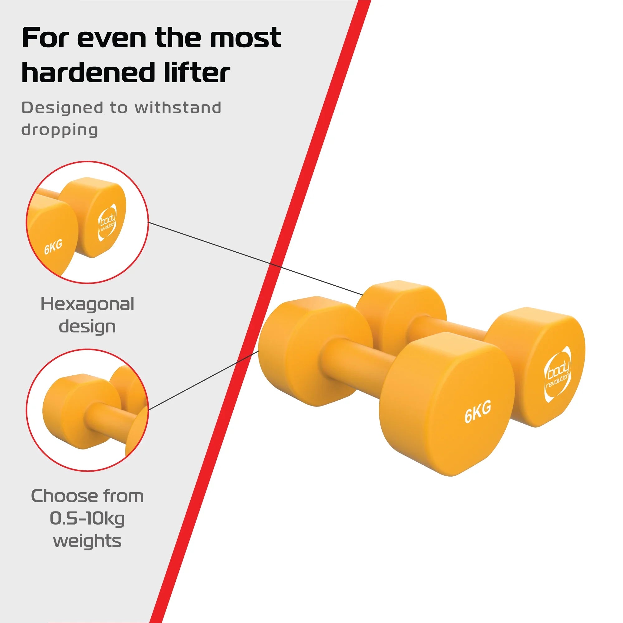 2 x 6KG Neoprene dumbbells