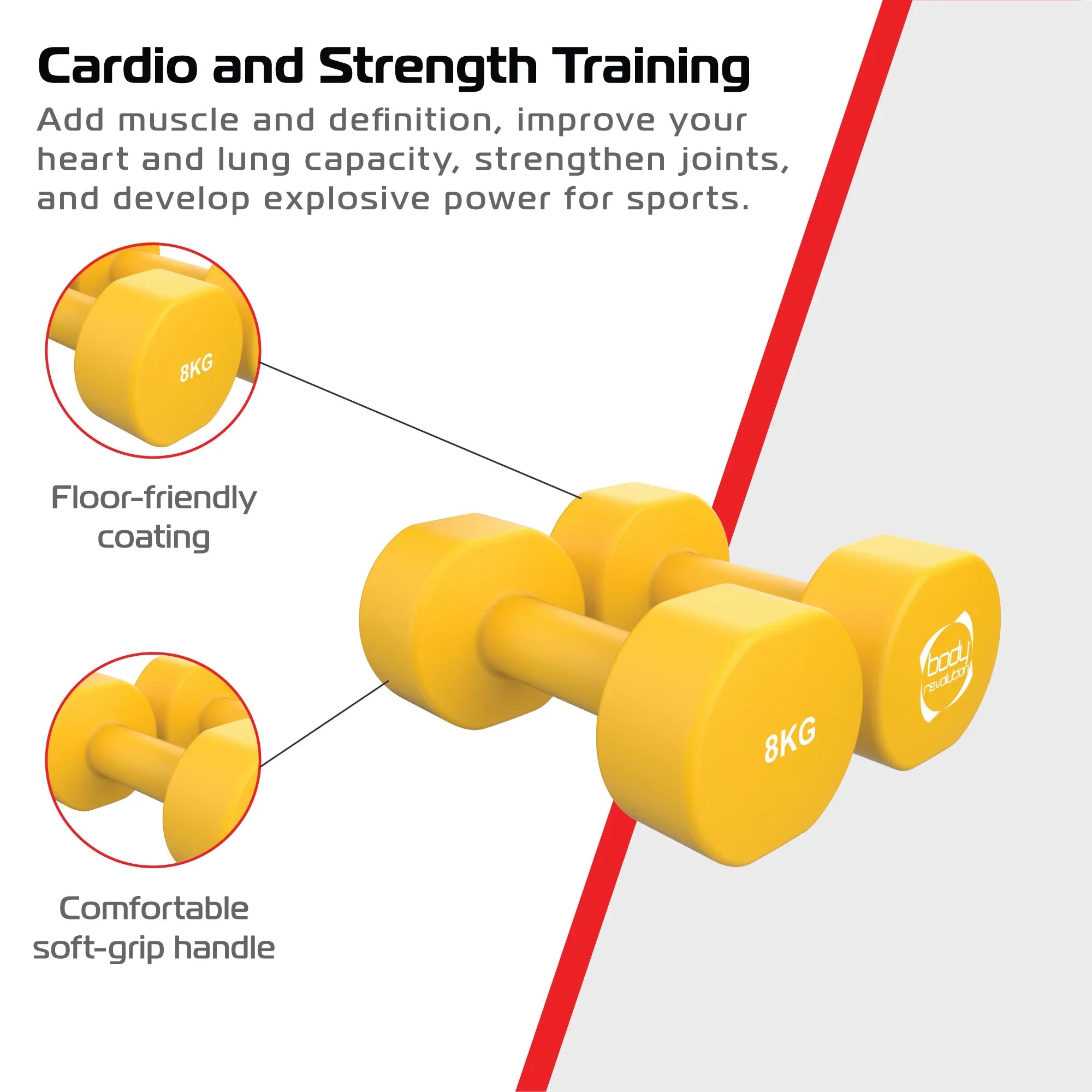2 x 8KG Neoprene dumbbells
