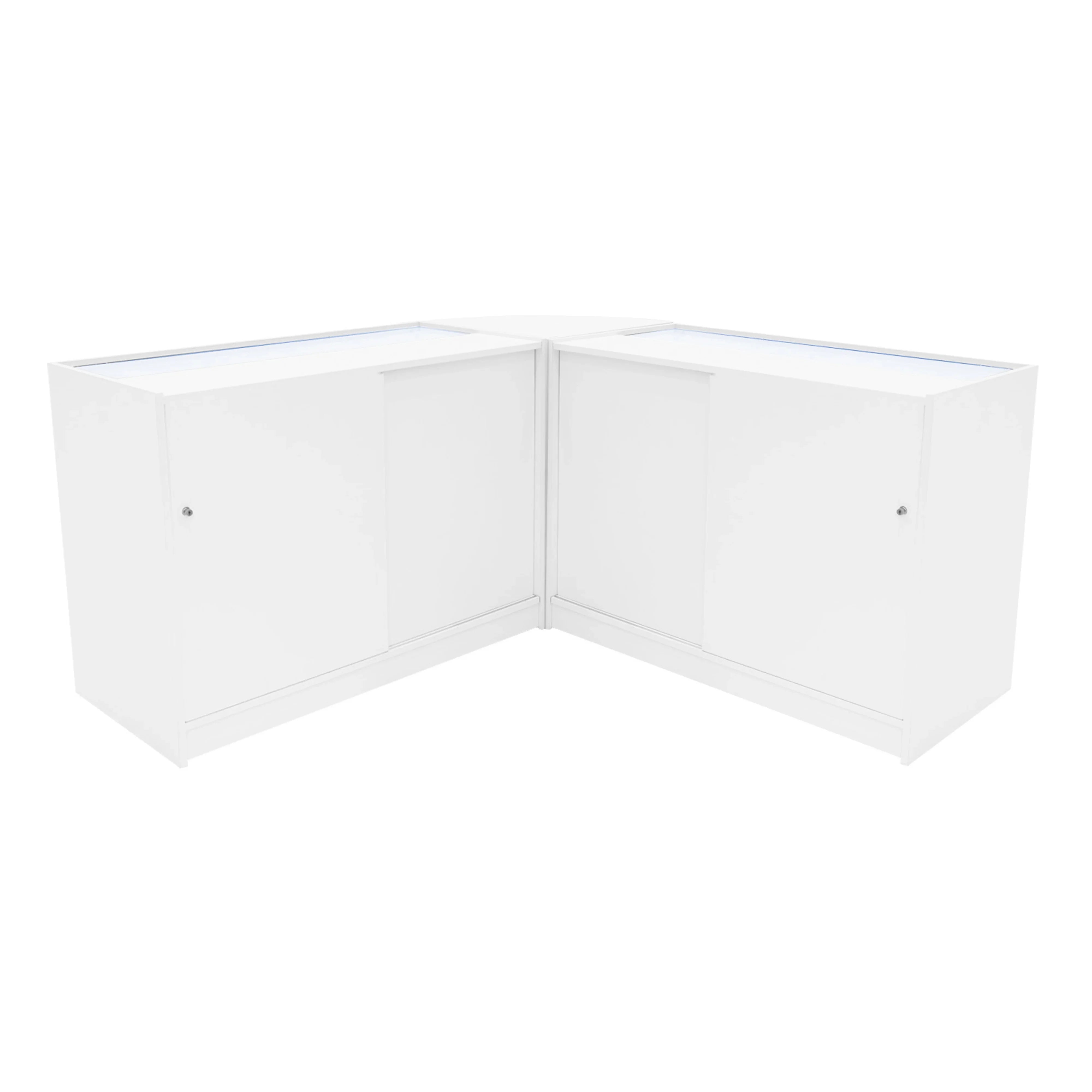 Harmonia LED Shop Counter Set B1200, C1200 & LM60 - White