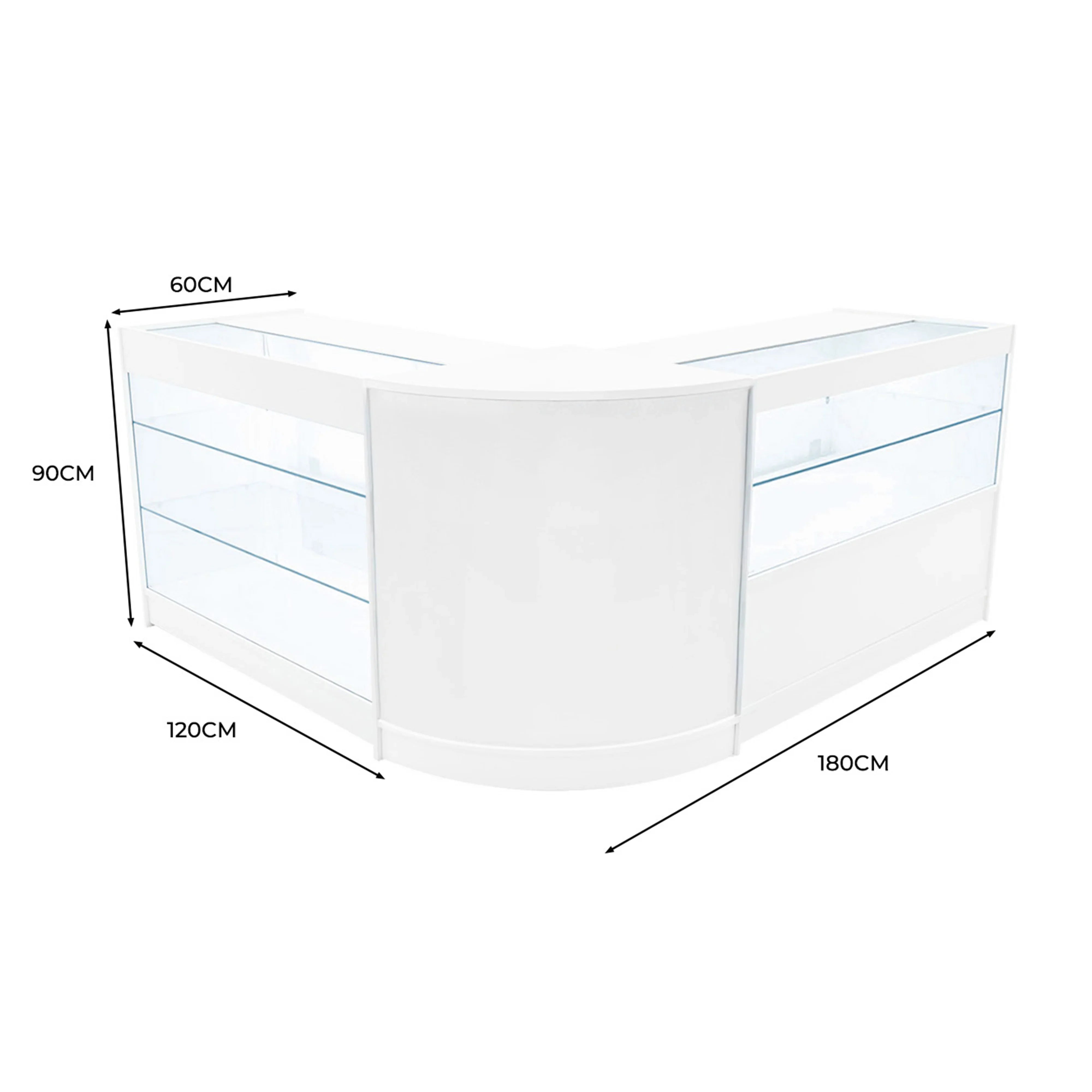Hera LED Shop Counter Set K1200, C1200 & CM60 - White