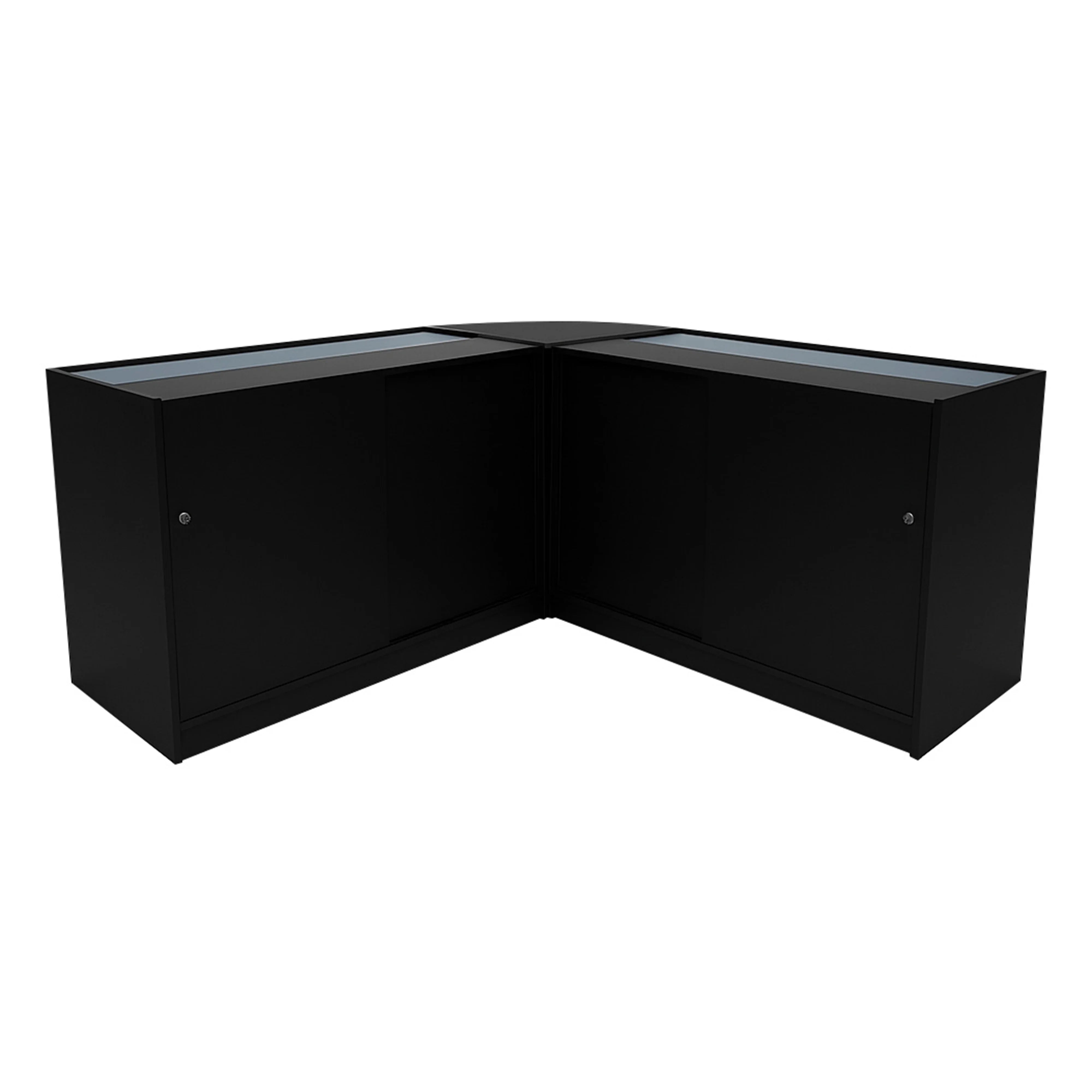 Harmonia LED Shop Counter Set B1200, C1200 & LM60 - Black