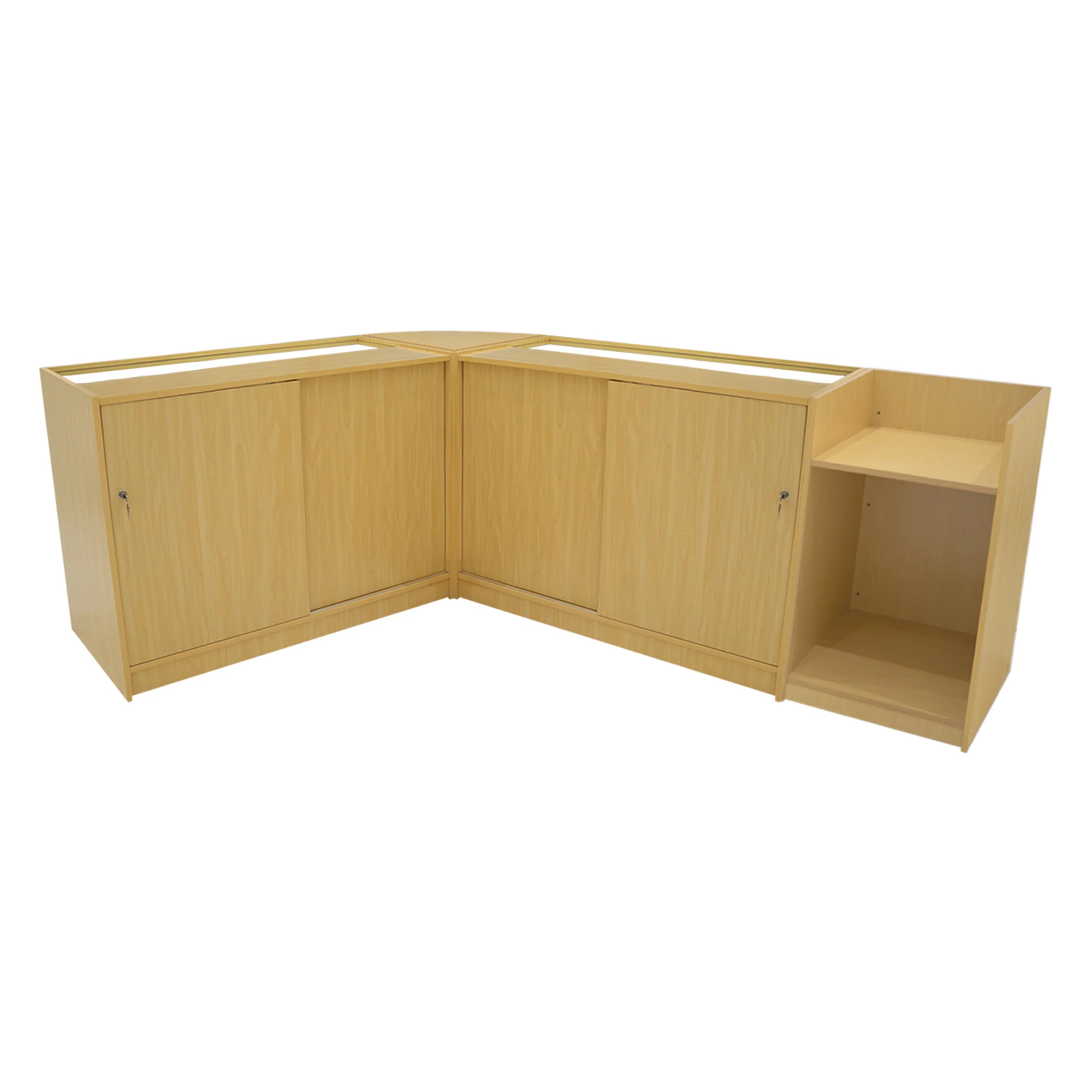 Europa LED Shop Counter Set B1200, C1200, TB60 & LM60 - Maple