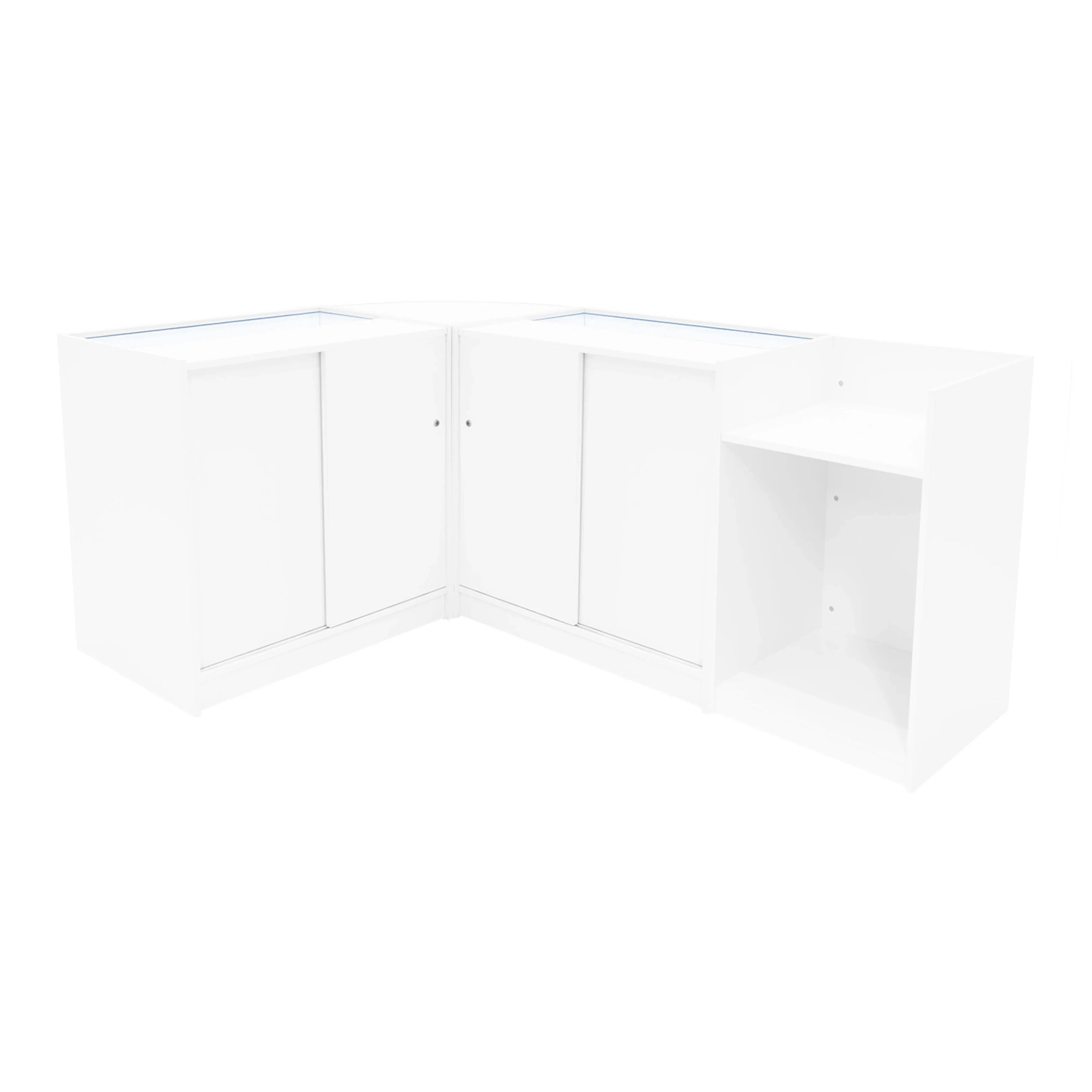 Aries LED Shop Counter Set CM60, TB60 & 2 x K900 - White