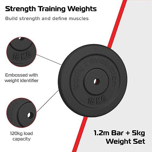 1.2m 1" Barbell and 16Kg Set Cast Iron Weight Plate