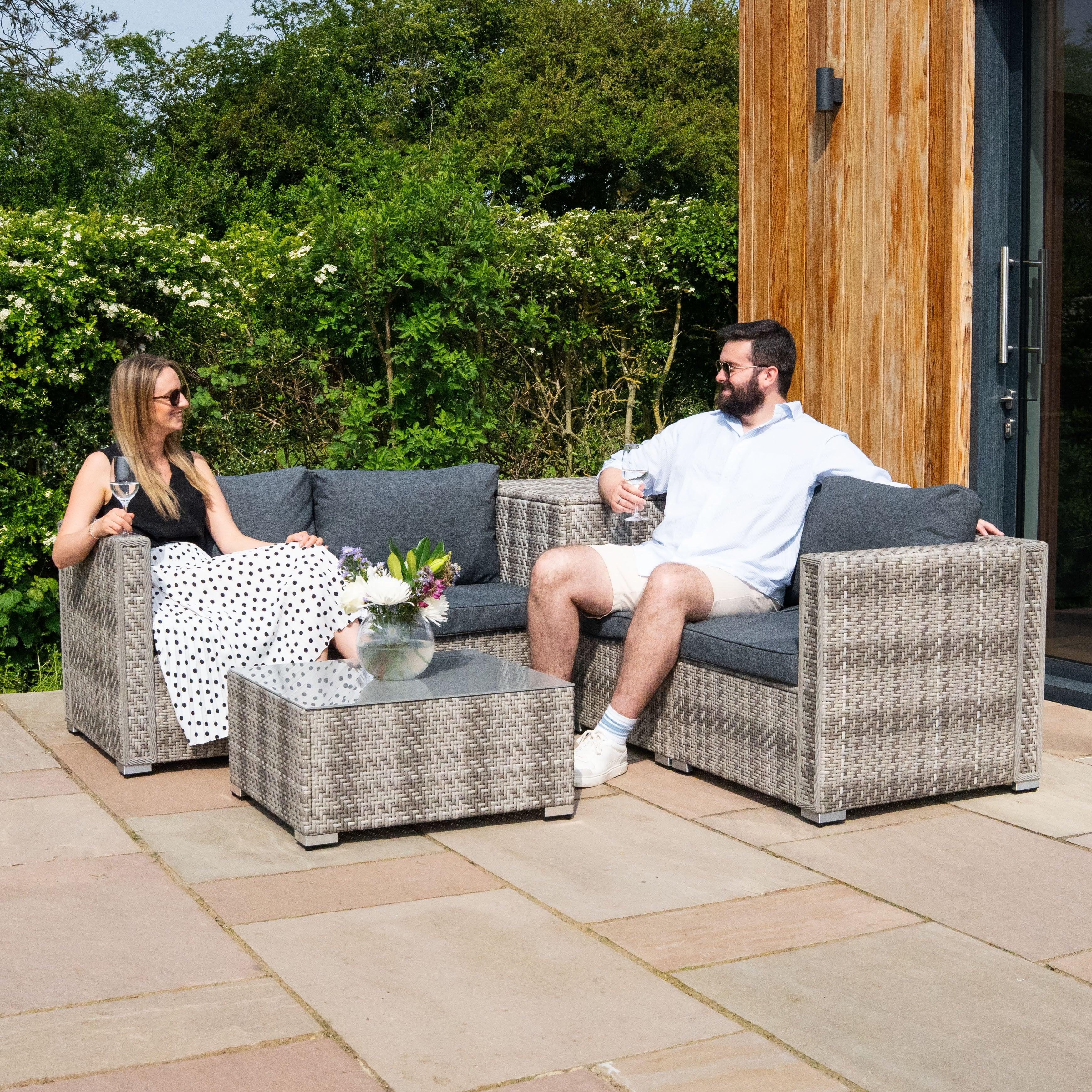 Rattan Modular 6 Piece Furniture Set – Grey