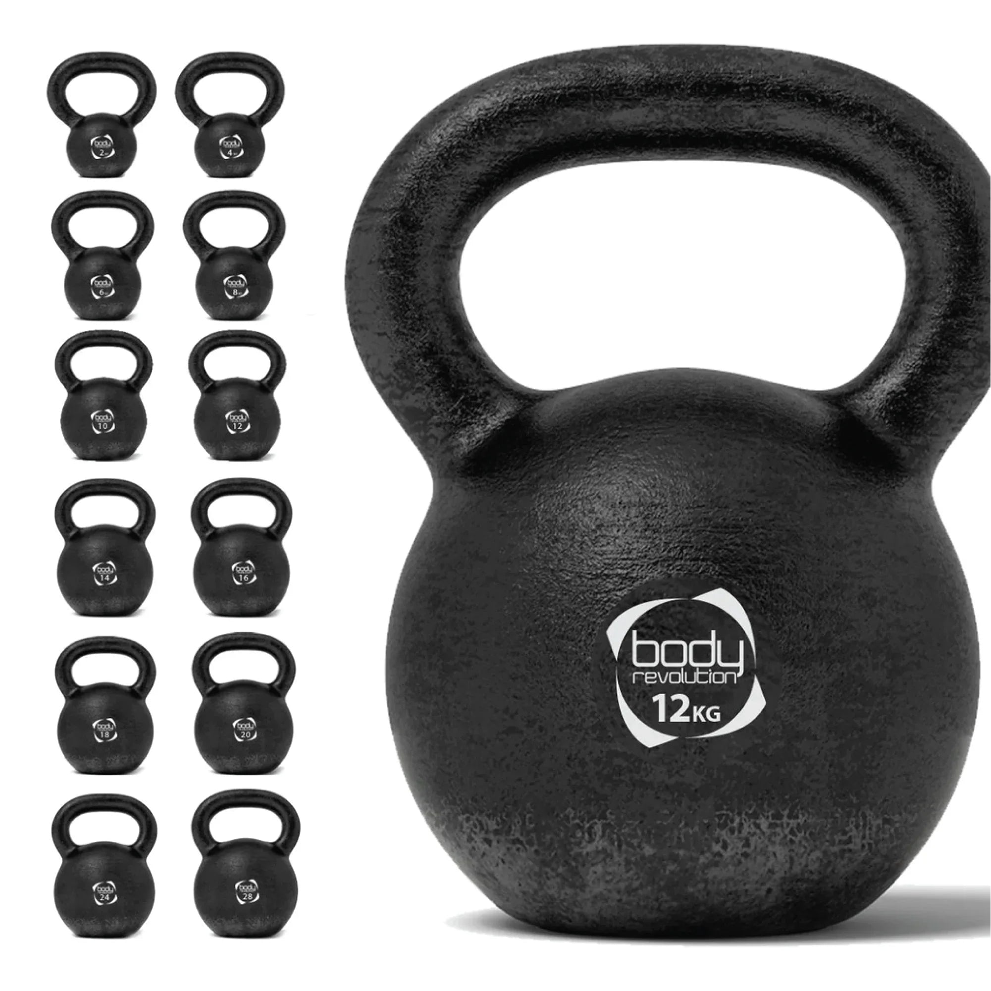 Body Revolution 12 kg Cast Iron Kettlebells