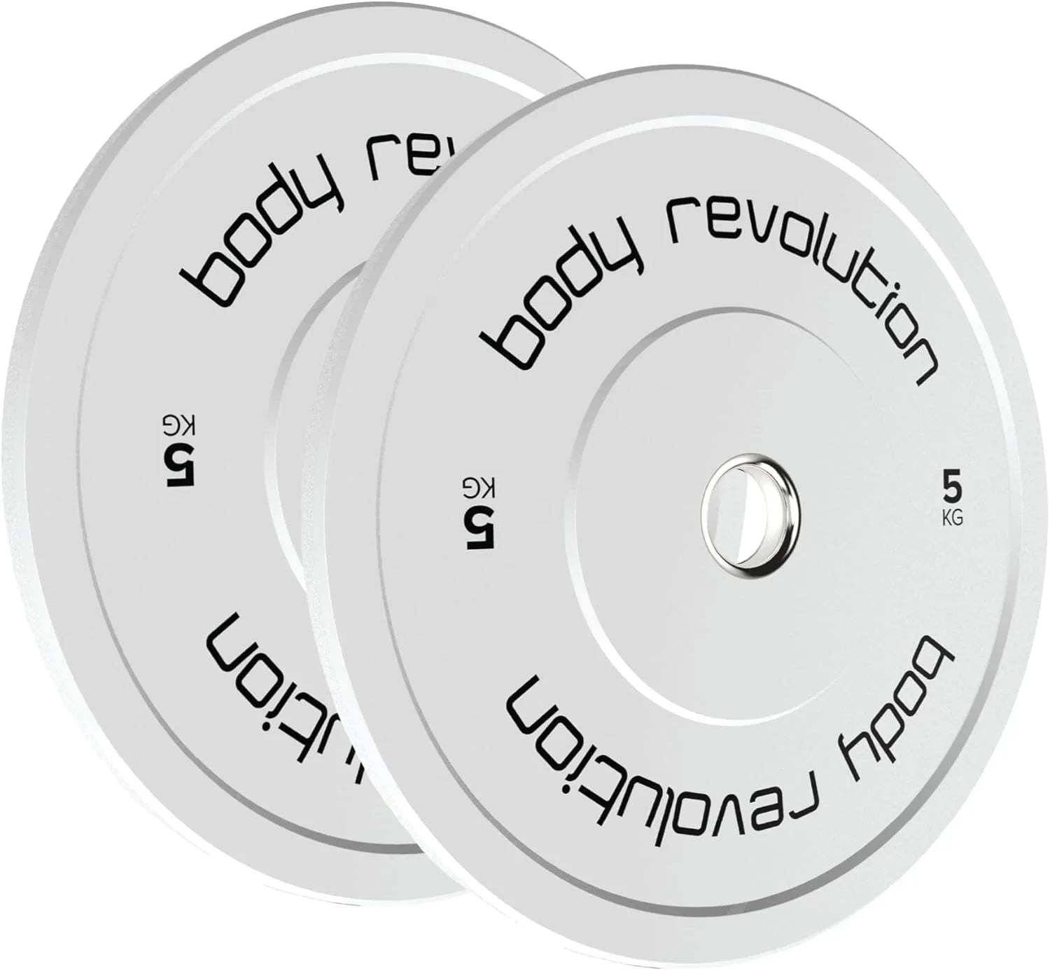 Body Revolution 2 x 5Kg White Olympic Bumper Plates