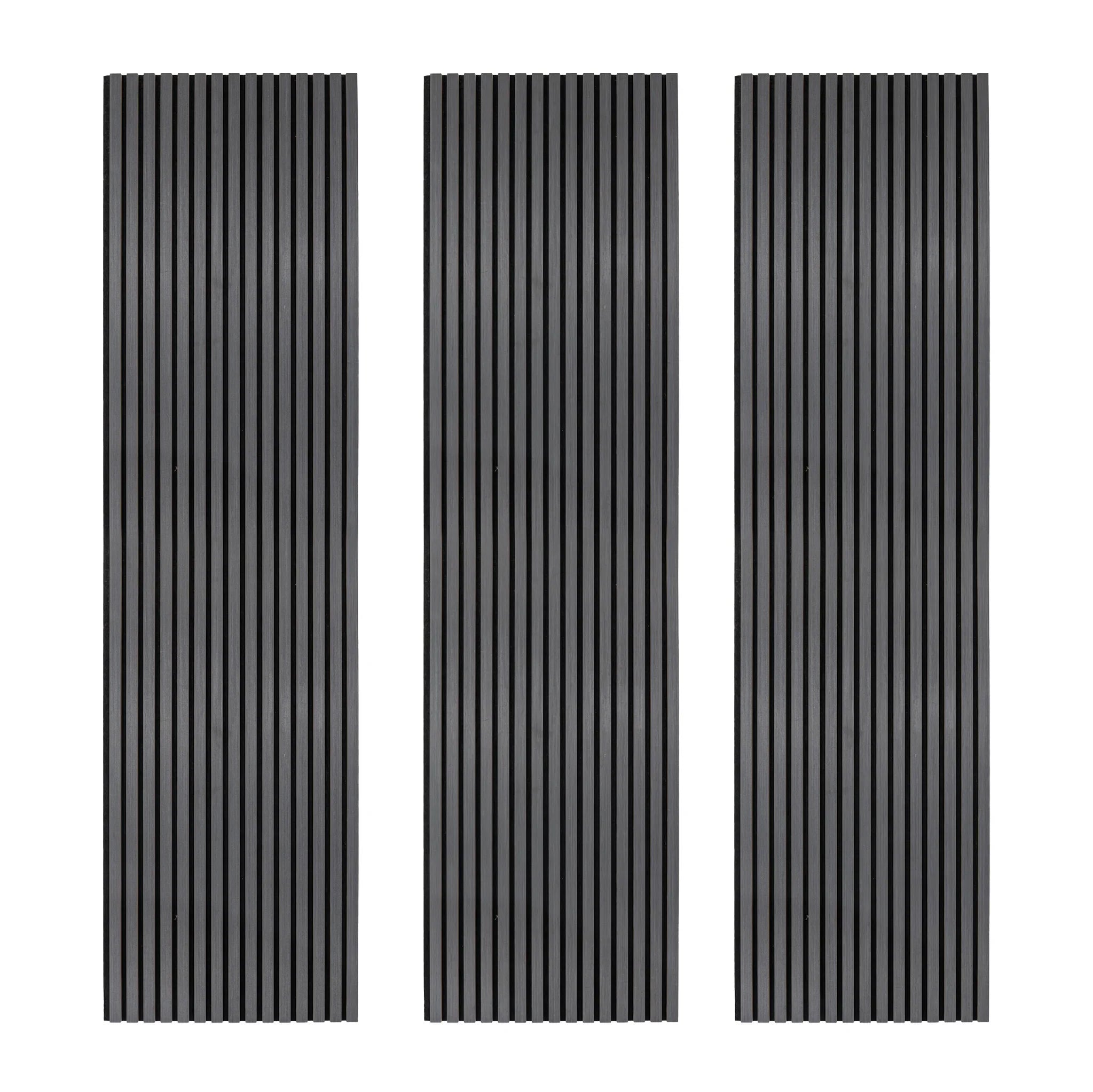 Acoustic Slat Wall Panels x 3 – Anthracite Grey