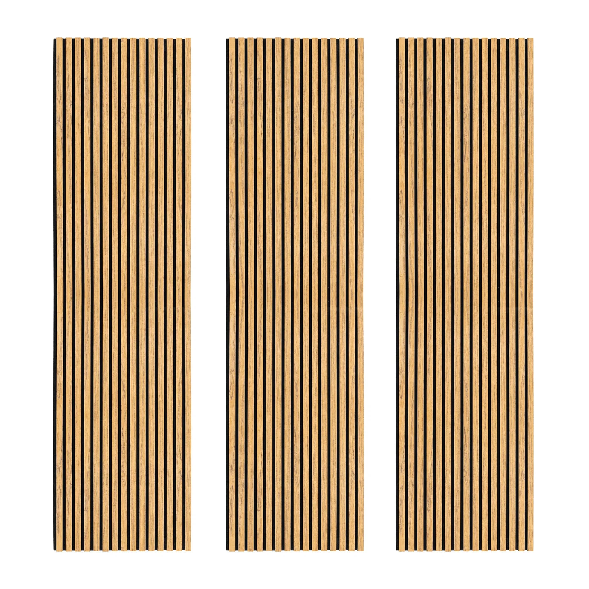 Acoustic Slat Wall Panels x 3 - Oak