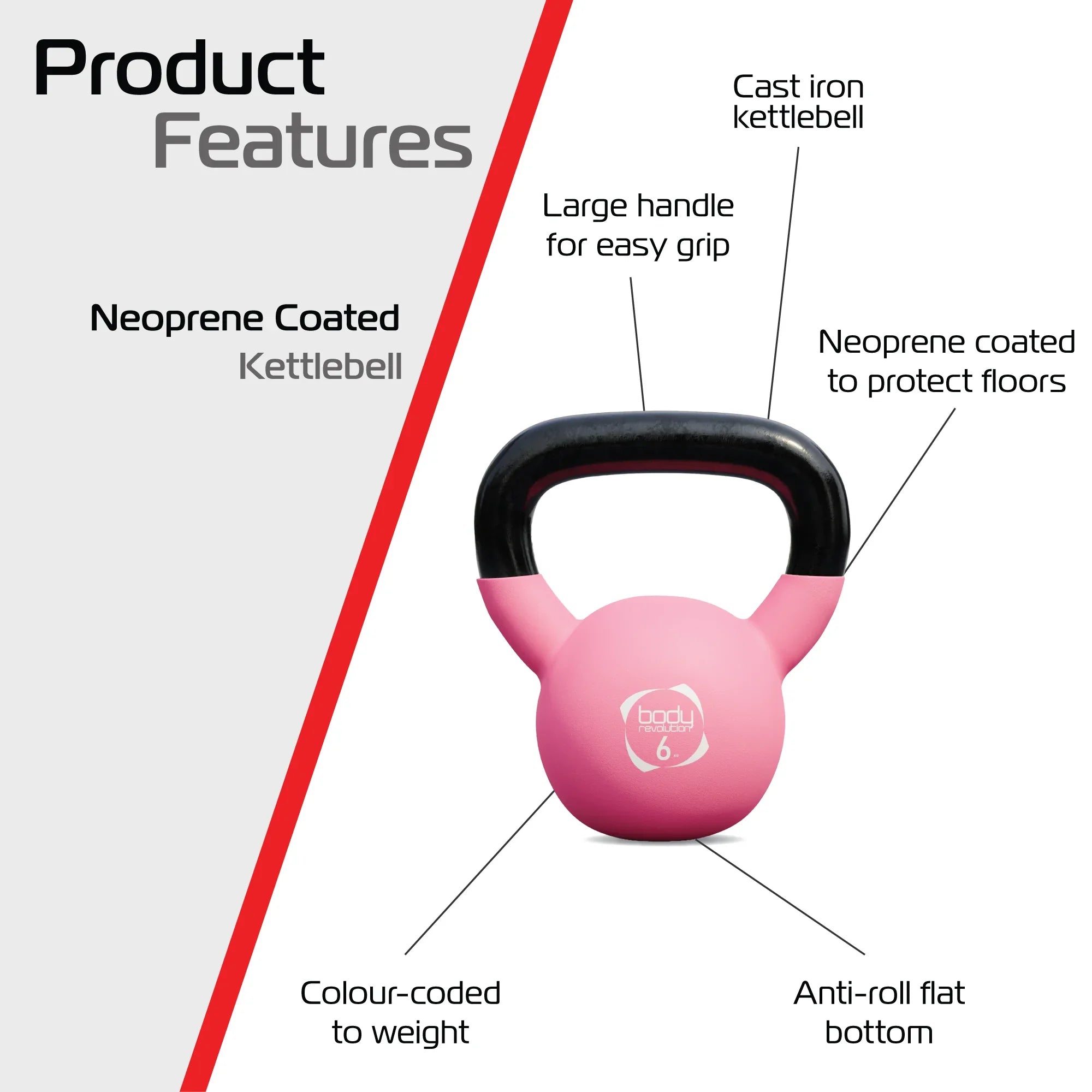 Body Revolution 6kg Neoprene Kettlebells