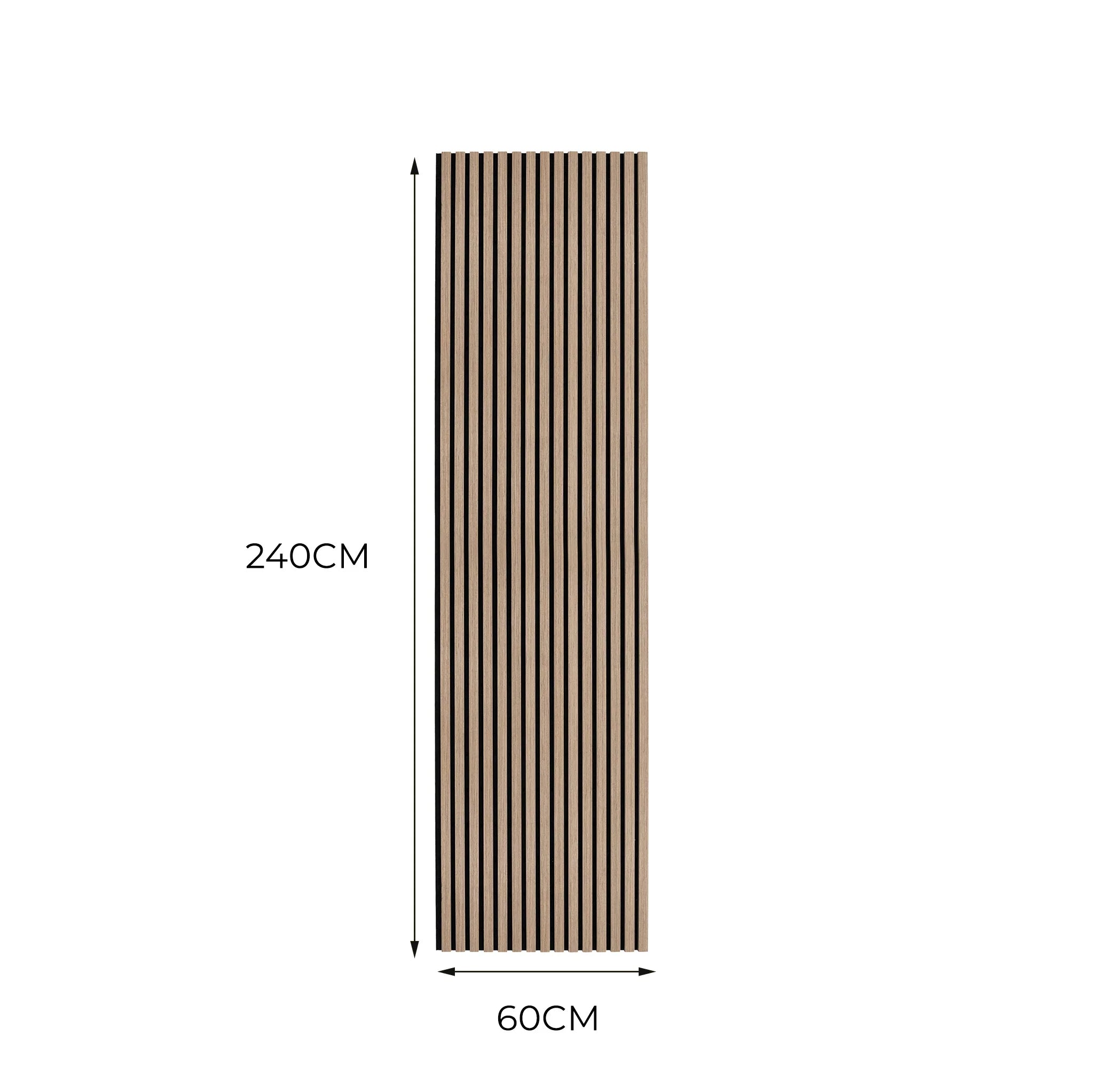 Acoustic Slat Wall Panels x 3 - Light Walnut