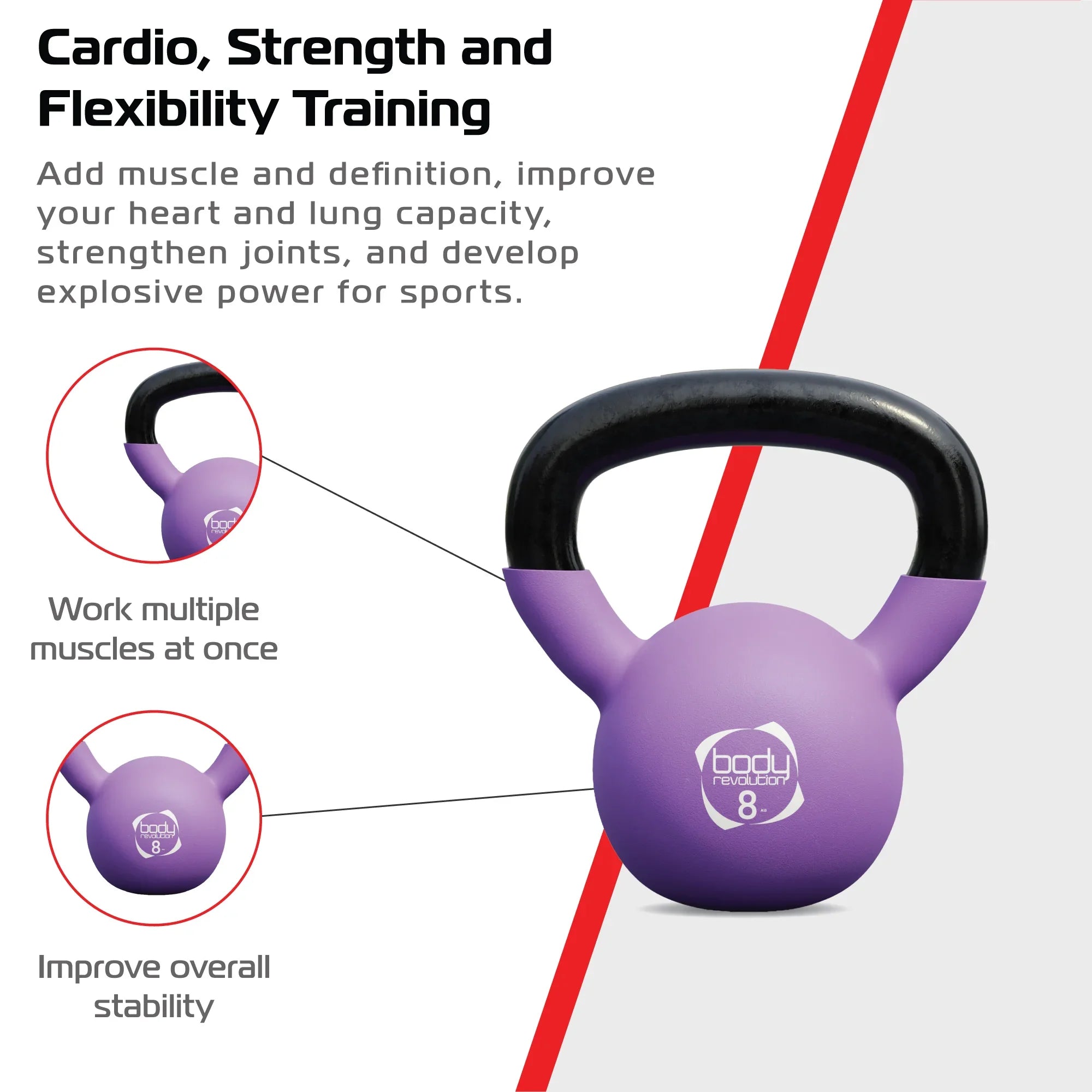 Body Revolution 8kg Neoprene Kettlebells