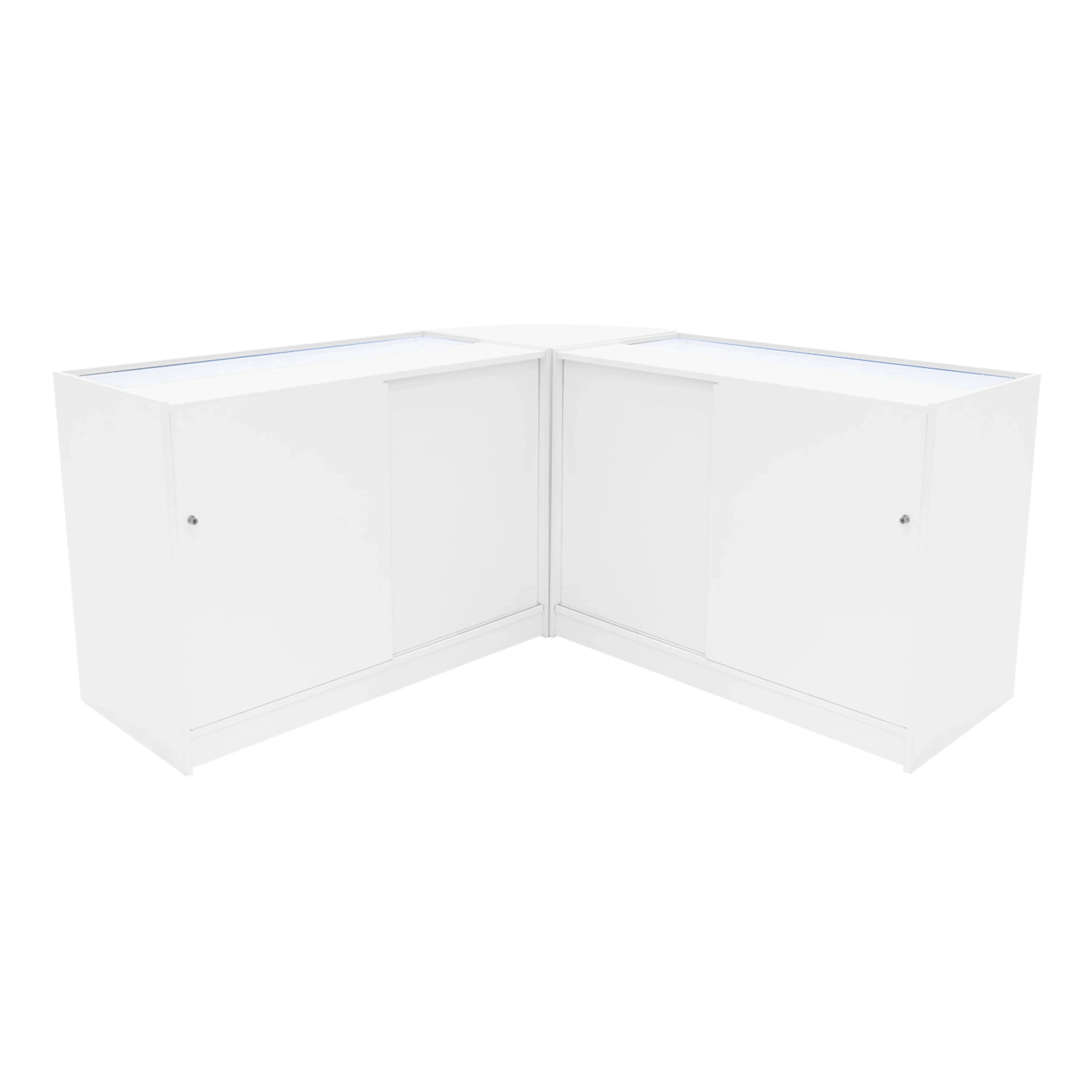 Adonis LED Shop Counter Set B1200, C1200 & CM60 - White