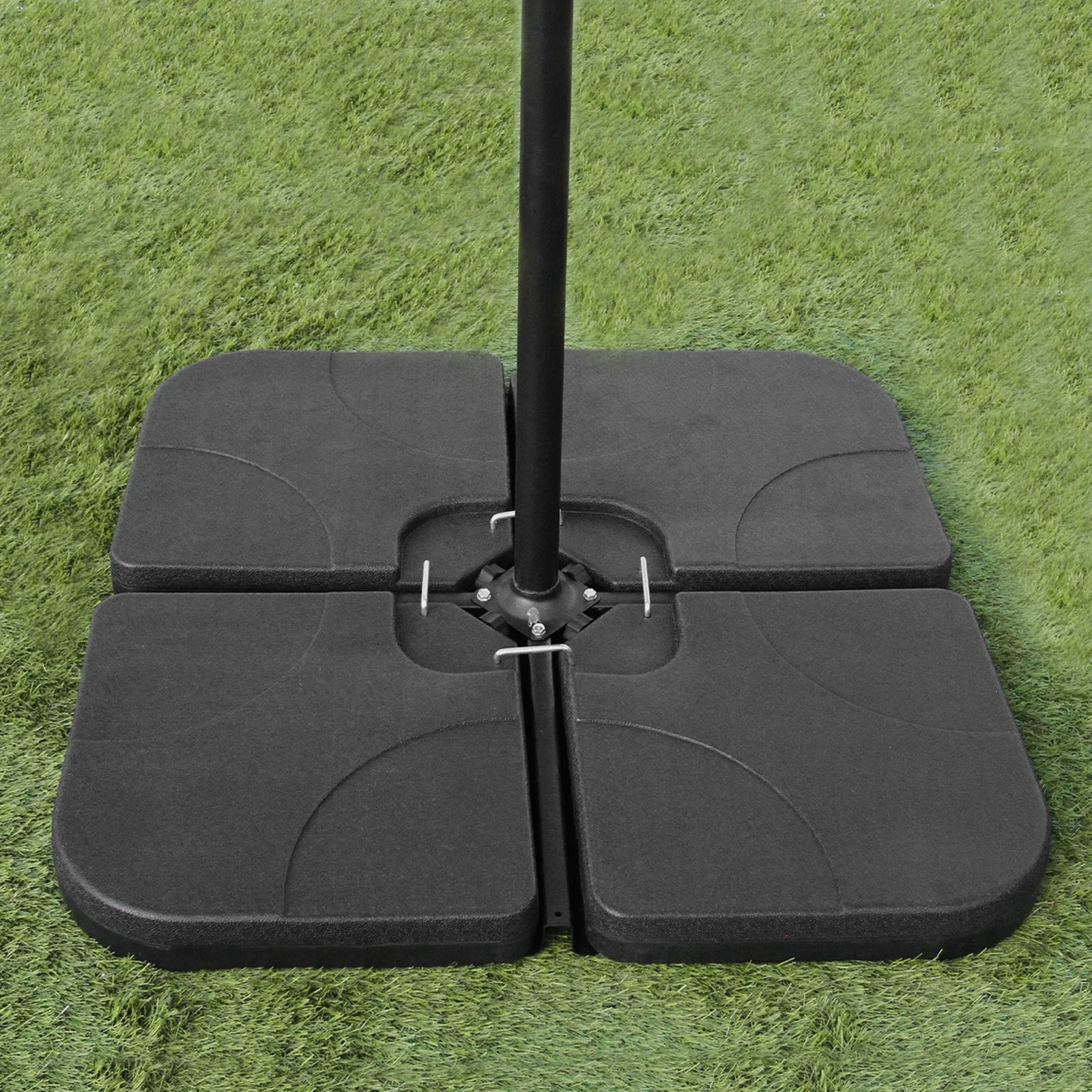 Anthracite 4 Piece Sofa Set With Black Parasol & Base